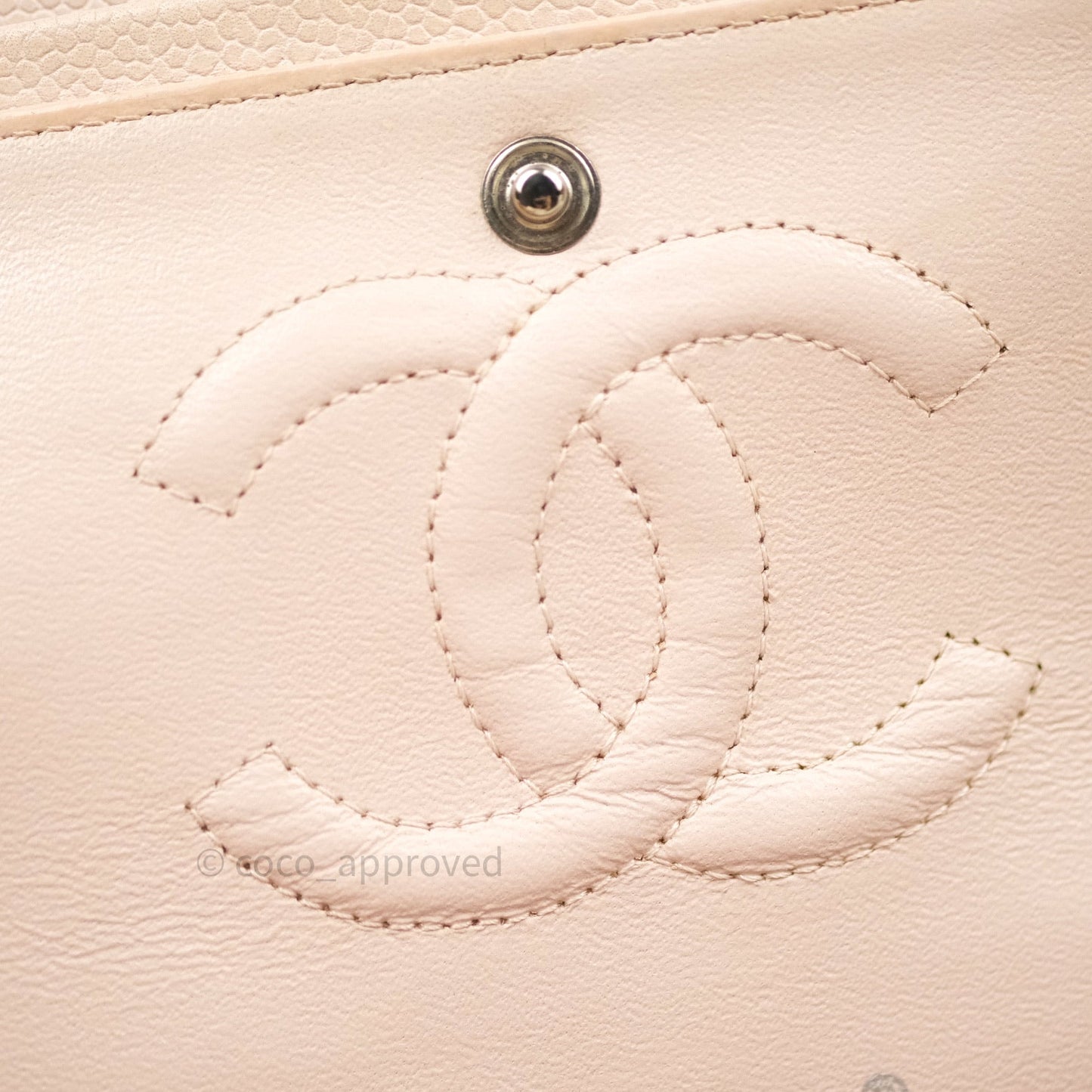 Chanel Classic M/L Medium Double Flap Sakura Pink Caviar Silver Hardware