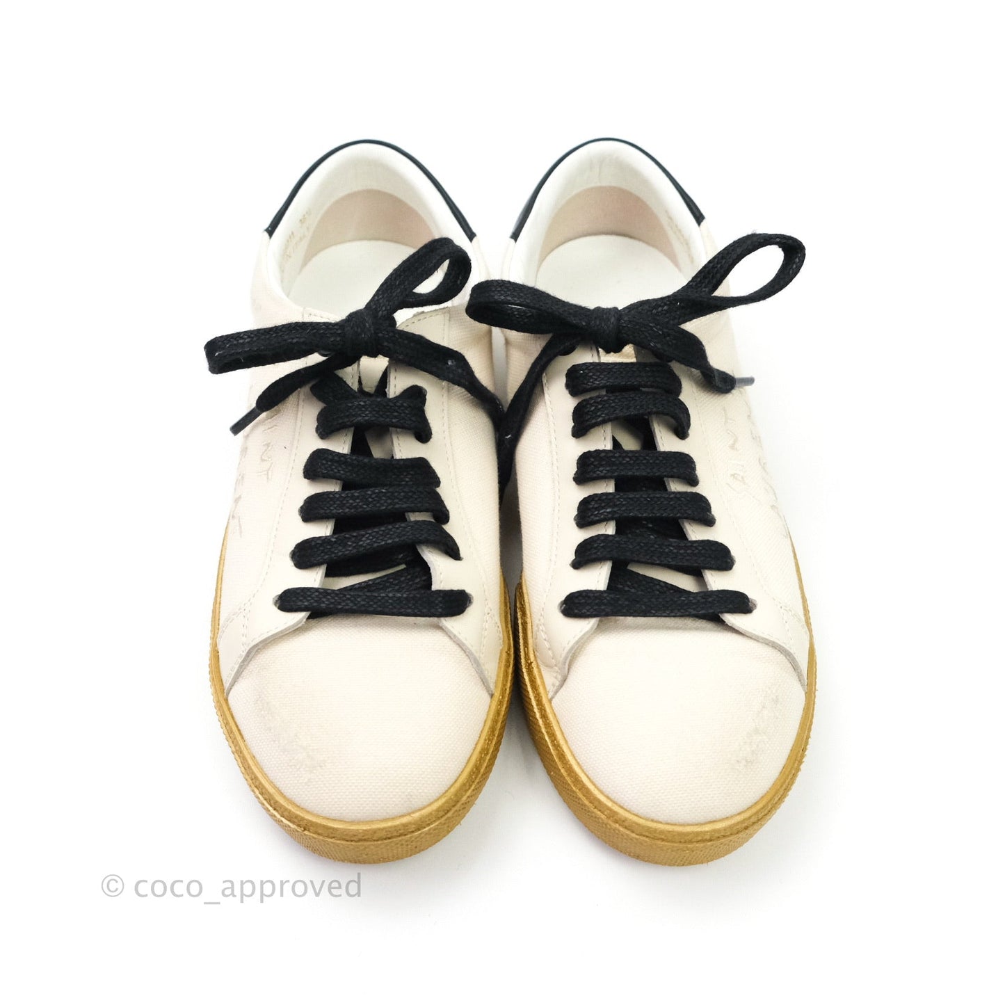 Saint Laurent Court Classic Worn-Look Sneakers⁣ Size 36.5