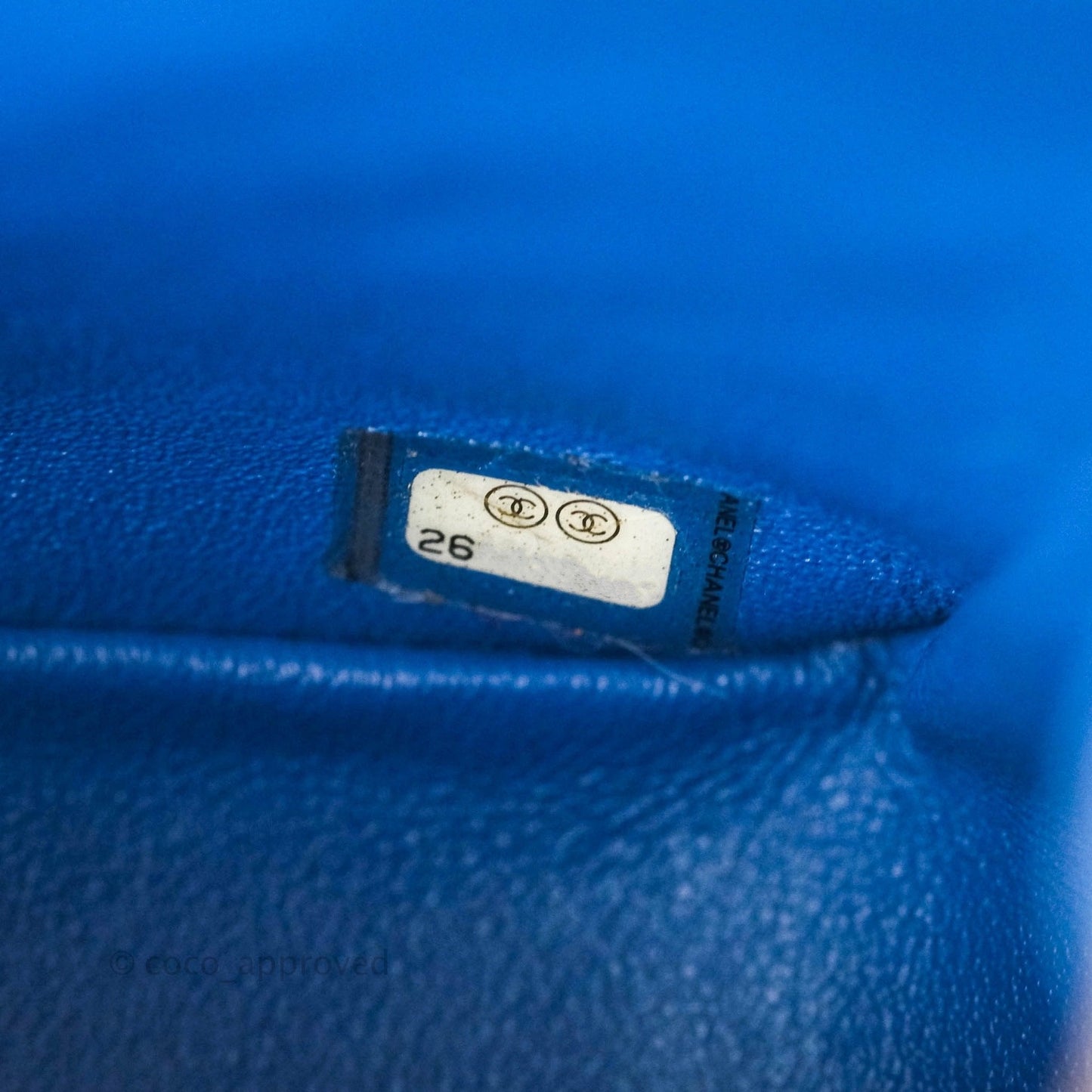 Chanel Mini Square Chevron Blue Lambskin Gold Hardware