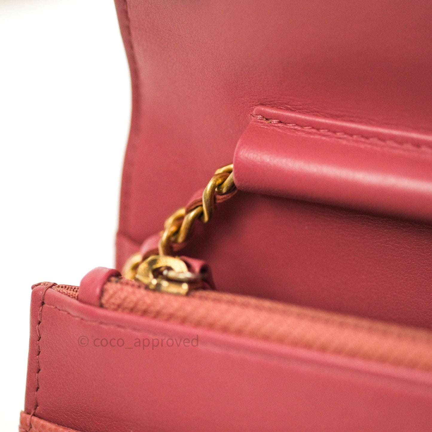 Chanel Filigree Wallet on Chain WOC Pink Caviar Gold Hardware