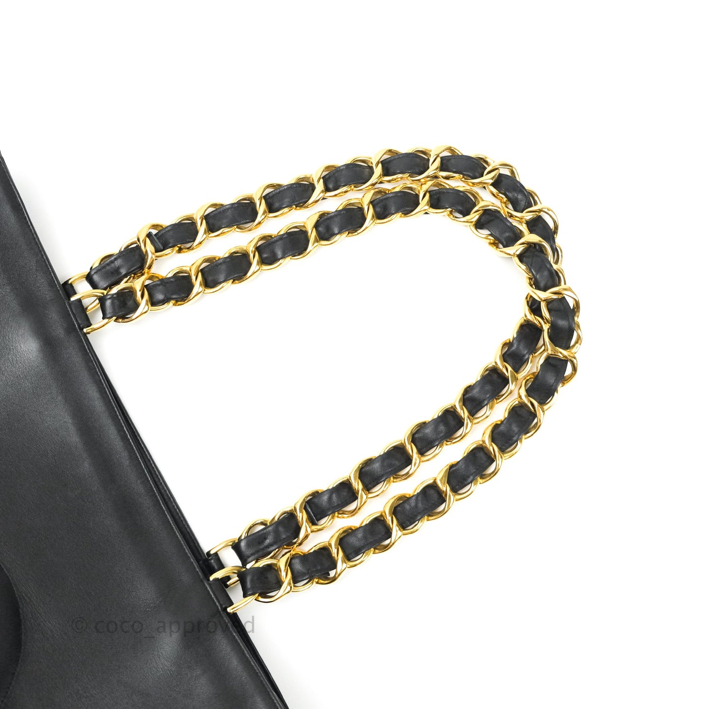 Chanel Vintage CC Chunky Chain Calfskin XL Tote 24K Gold Hardware
