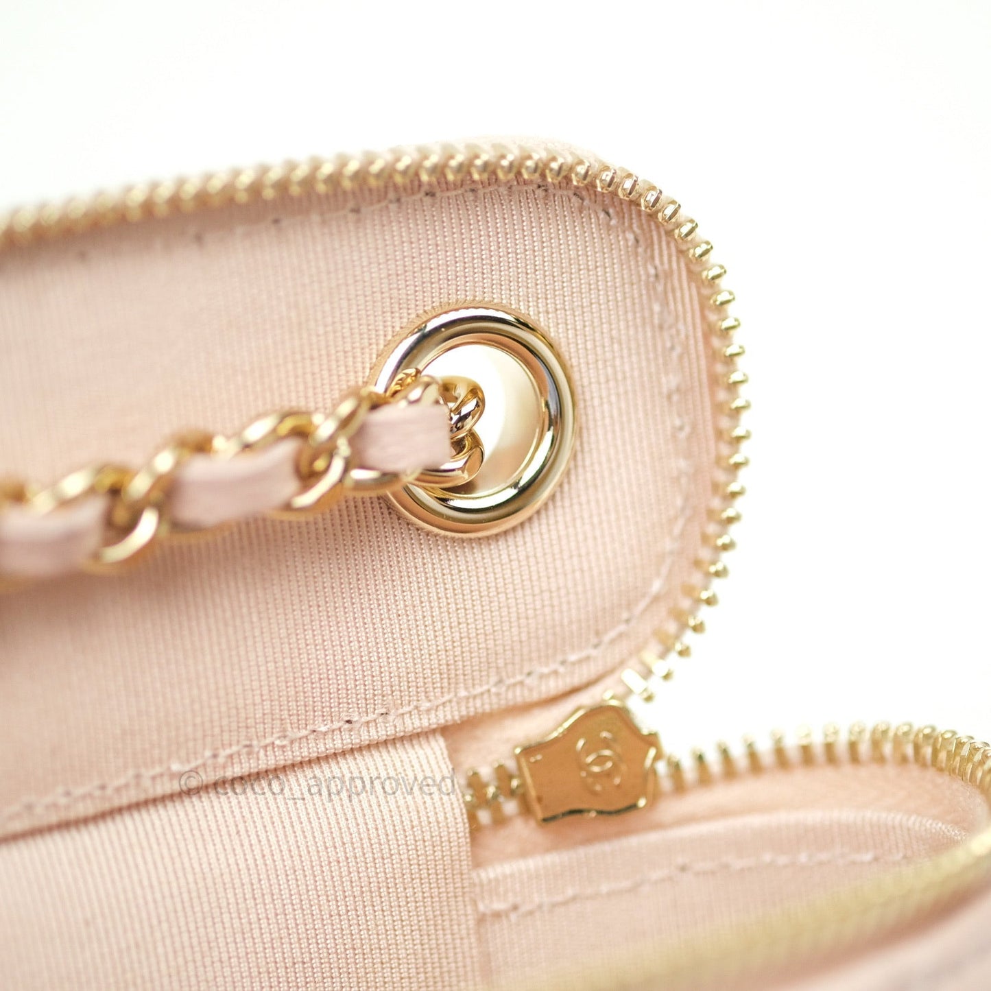 Chanel Classic Mini Vanity With Chain Pink Caviar Gold Hardware