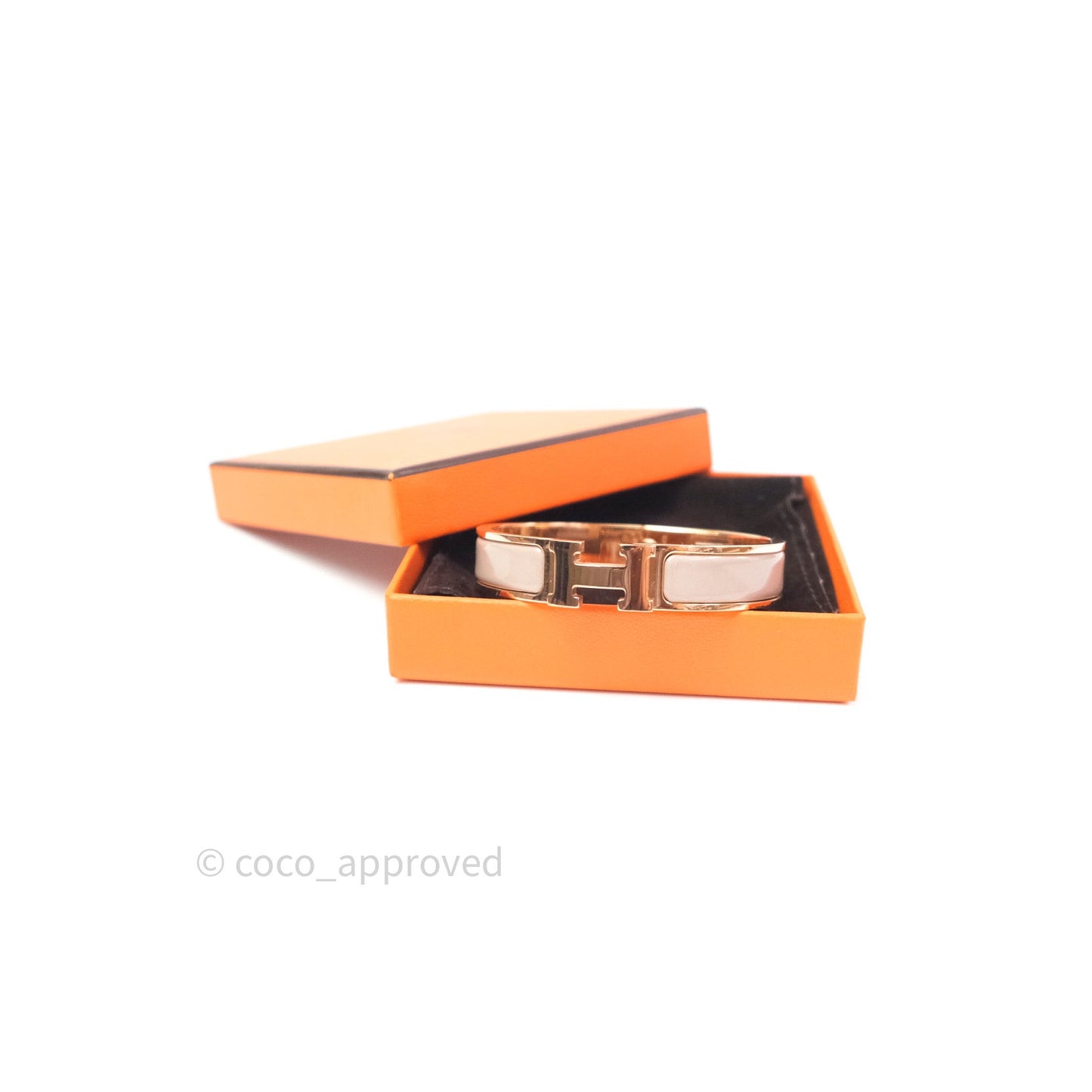 Hermès Clic Clac Narrow Marron Glace Rose Gold