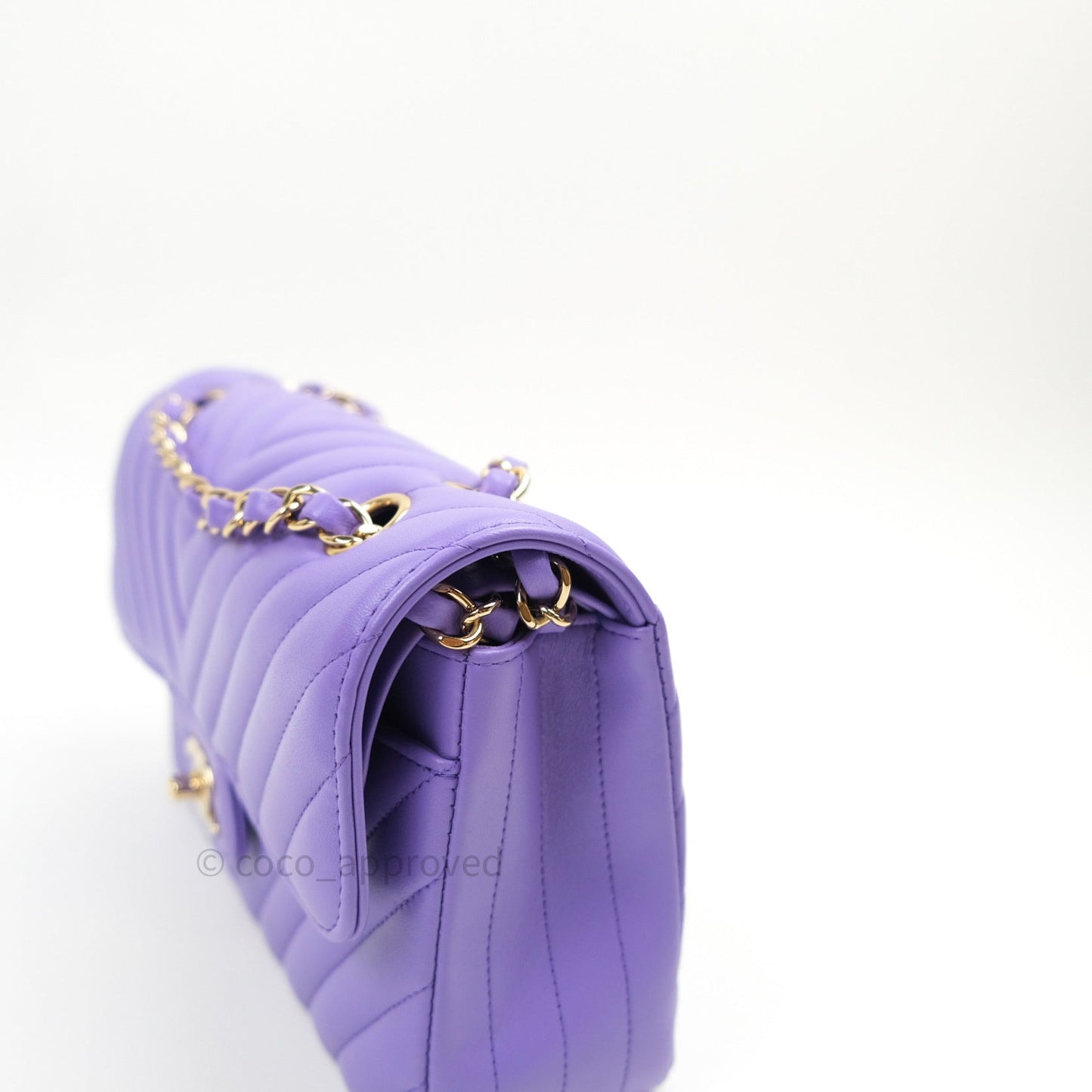 Chanel Classic Small S/M Flap Purple Lambskin Light Gold Hardware
