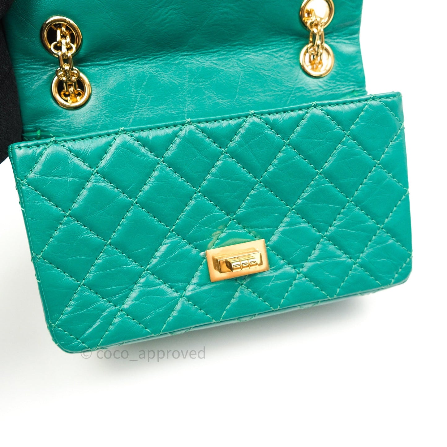 Chanel Mini Reissue 224 Green Aged Calfskin Gold Hardware