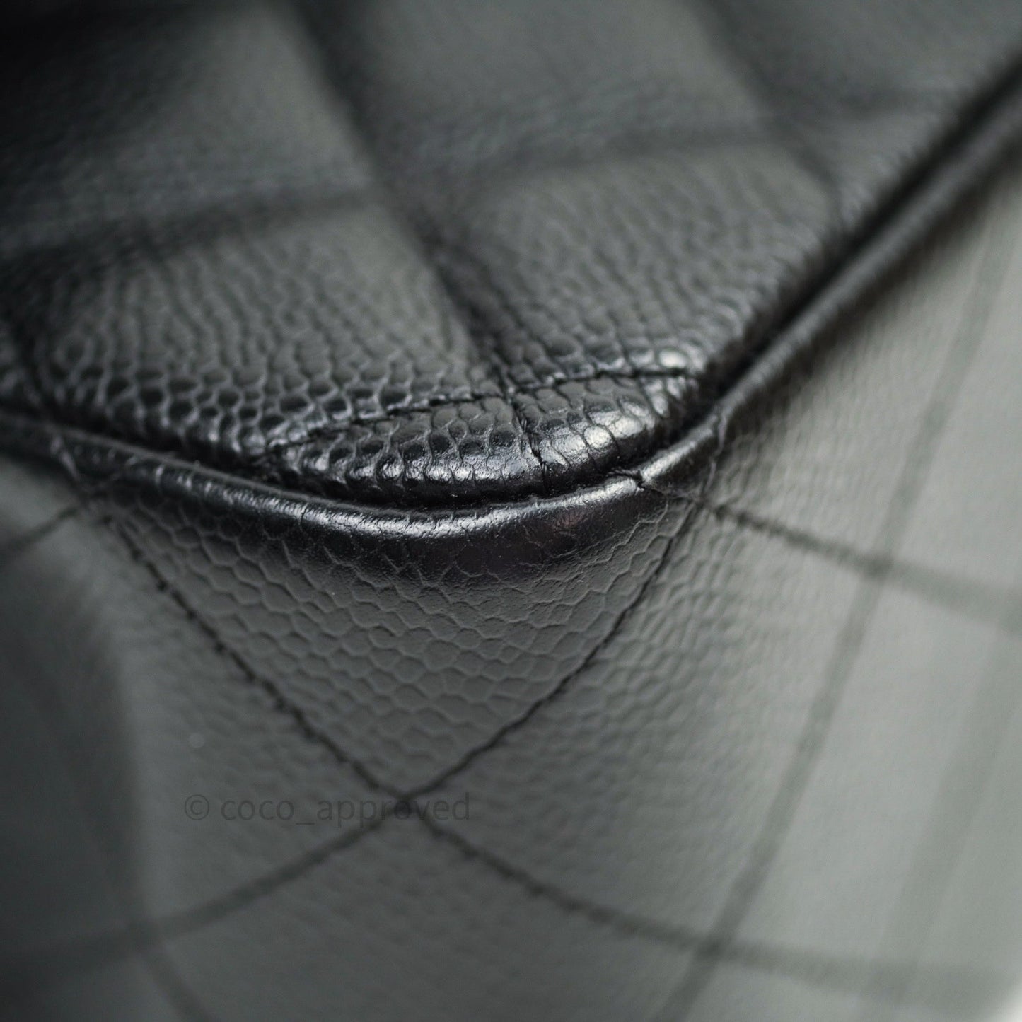 Chanel Quilted Jumbo Double Flap Black Caviar Silver Hardware⁣⁣