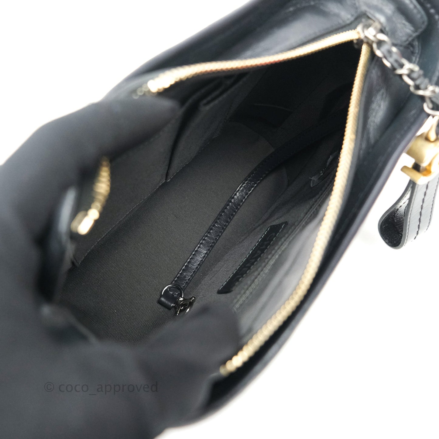 Chanel Quilted Small Gabrielle Hobo Grey Calfskin Mixed Hardware