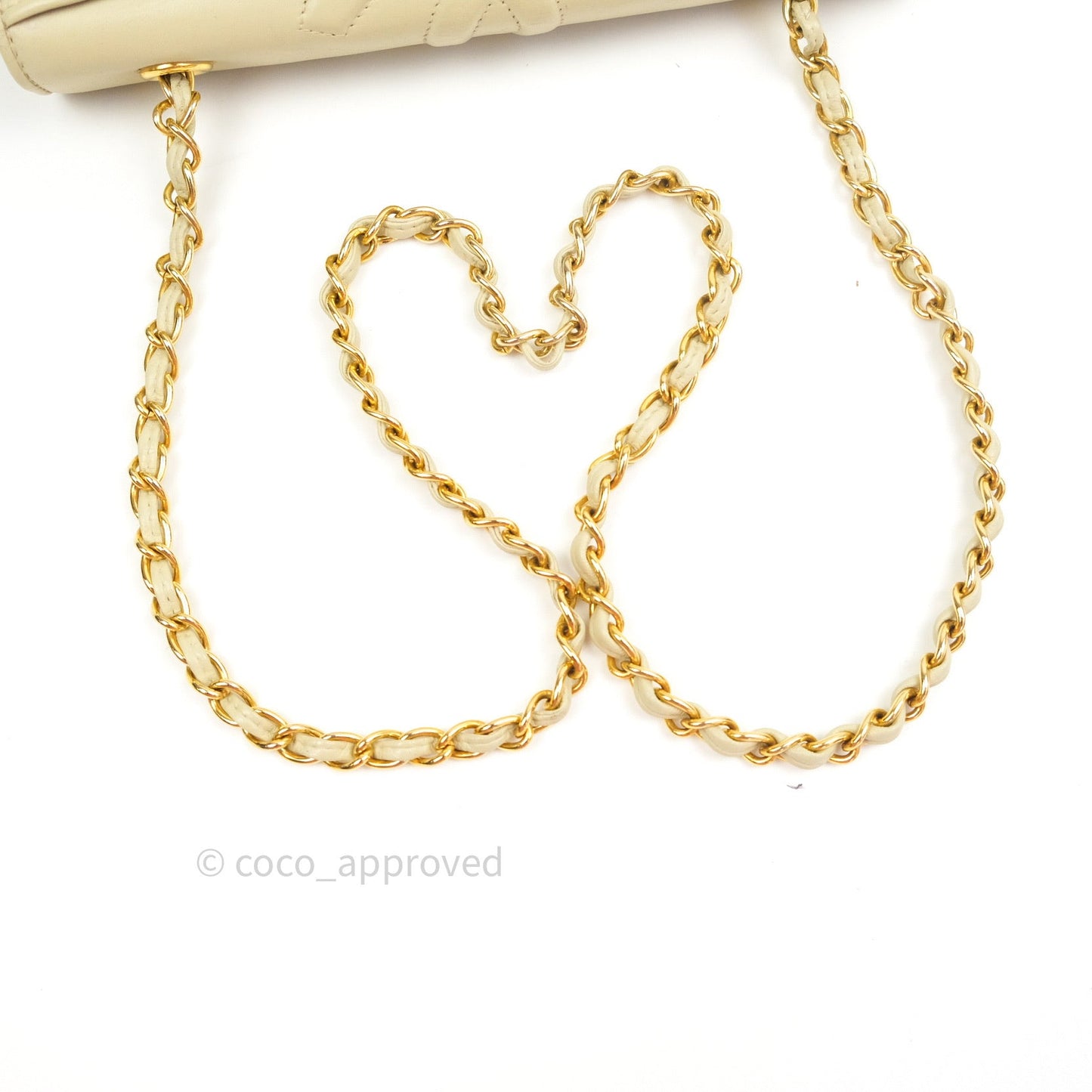 Chanel Vintage Flap Small in Cream Lambskin 24K Gold Hardware