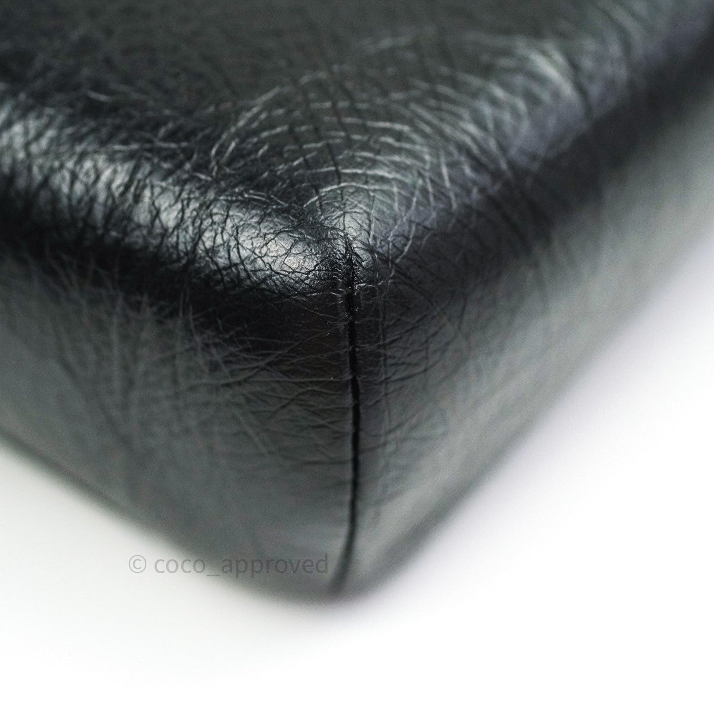 Chanel Bi Quilted Crumpled Calfskin Black Silver Hardware