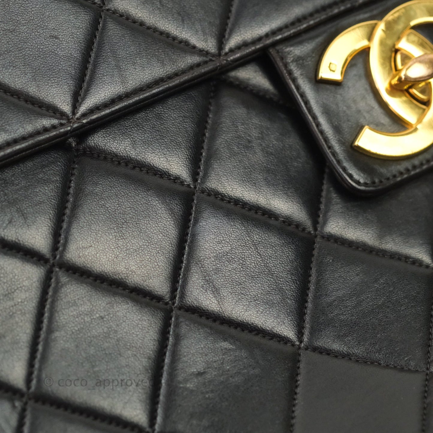 Chanel Vintage Double Sided Briefcase Black Lambskin 24K Gold Hardware