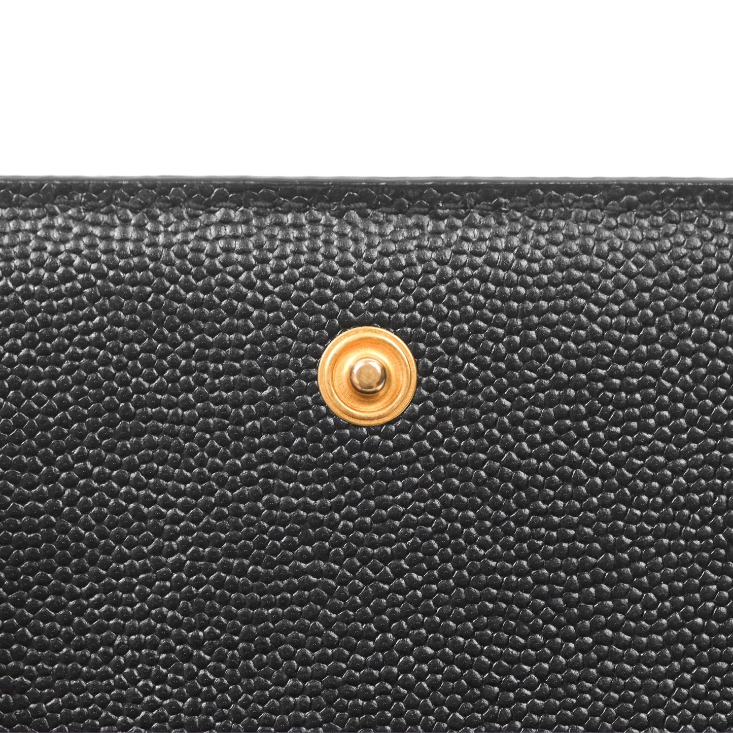 Saint Laurent Cassandre Matelasse Flap Card Case Black Grain De Poudre Leather