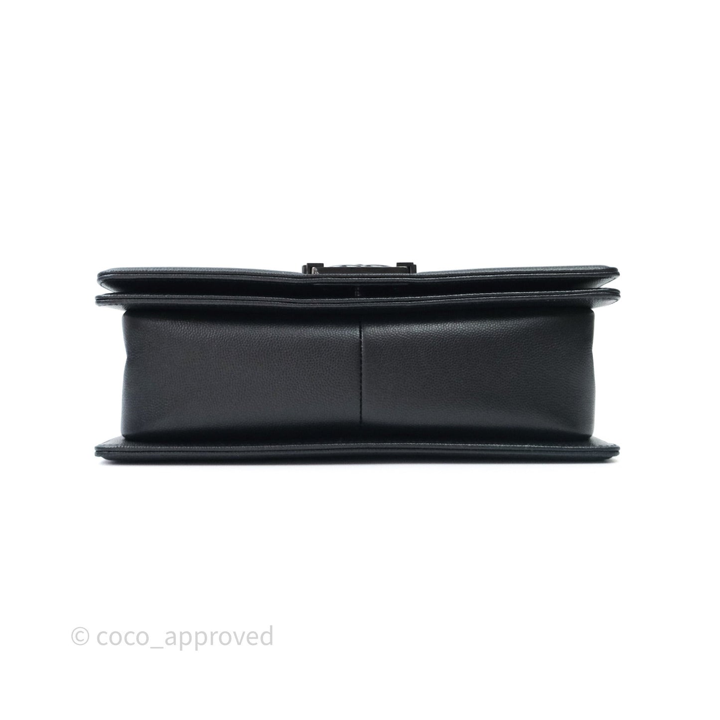 Chanel Quilted Medium Caviar Boy Flap So Black Hardware
