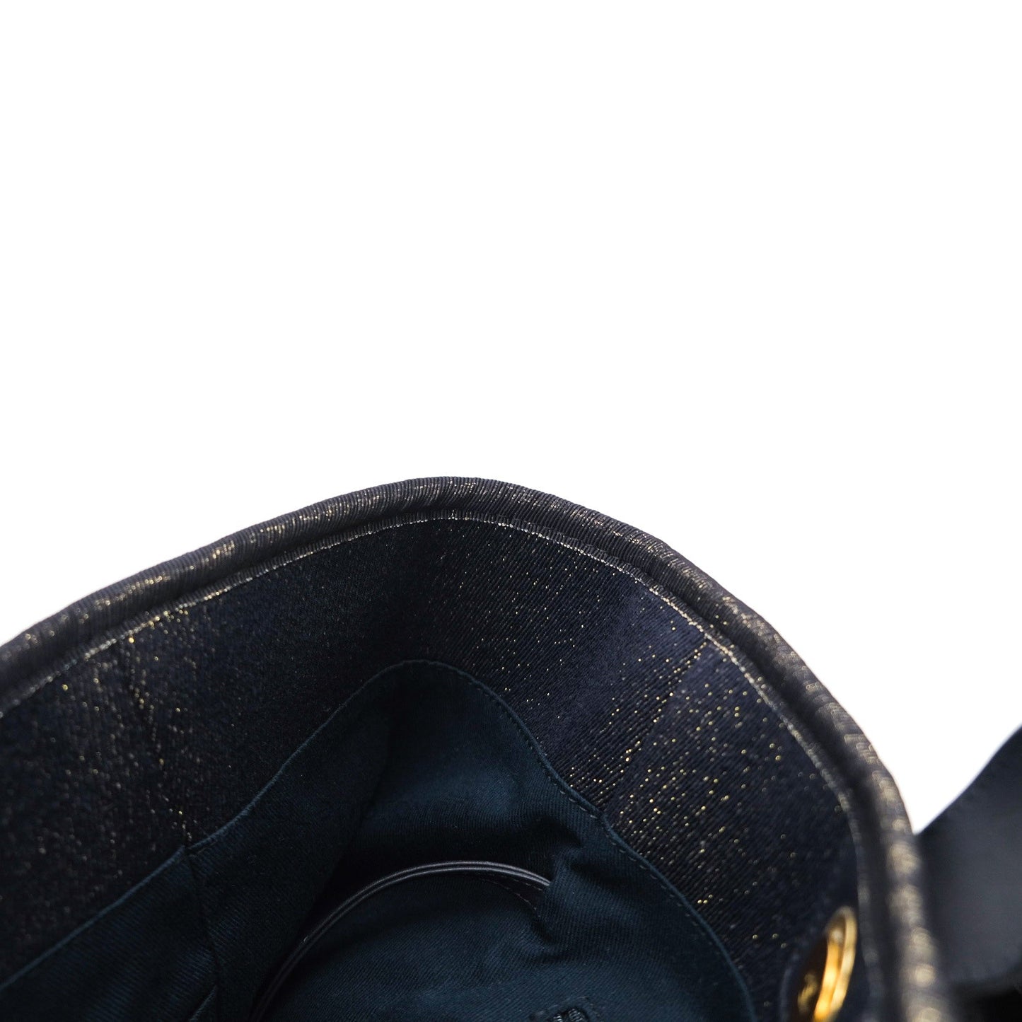 Chanel Canvas Large Deauville Tote Navy Glittery Gold Logo 19B