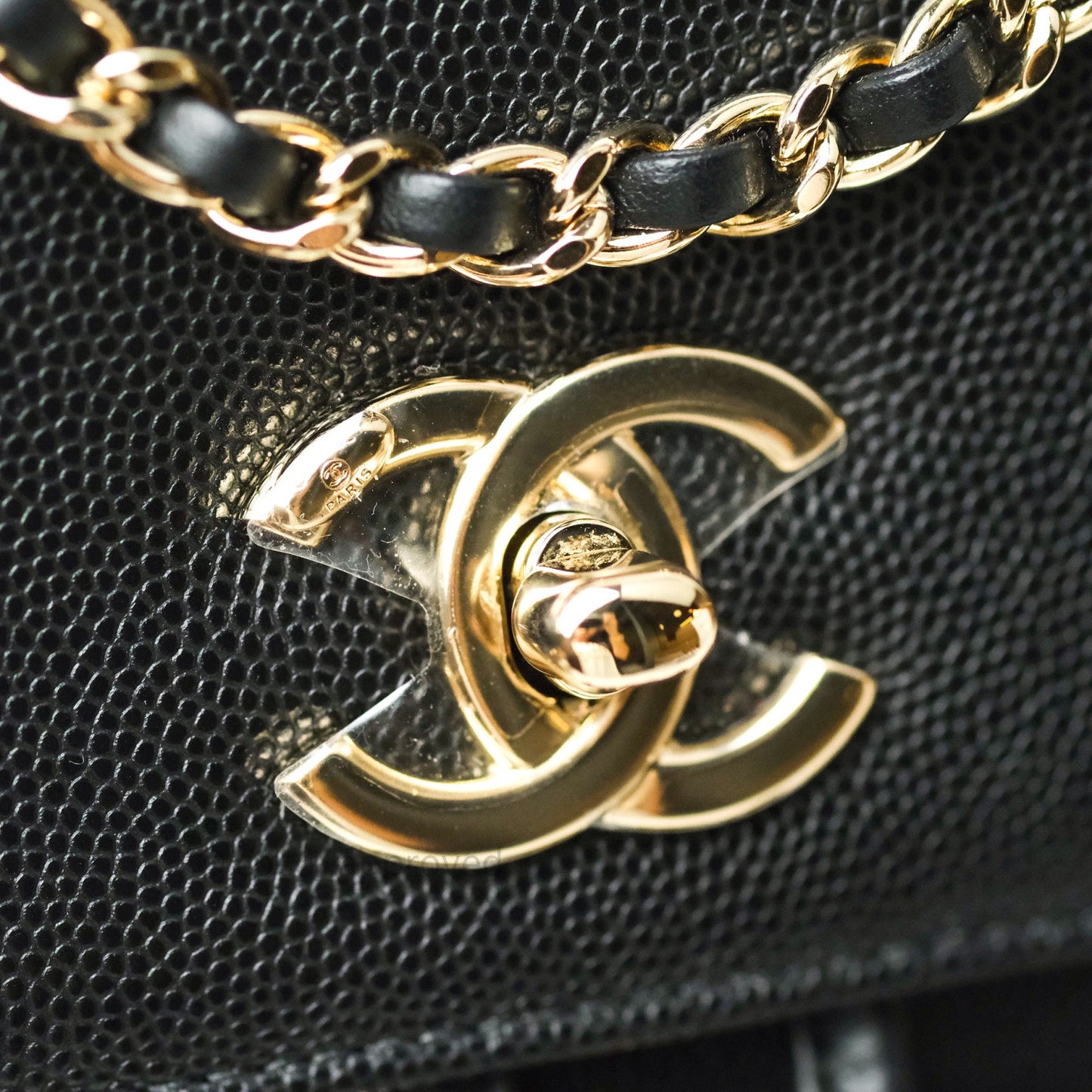 Chanel Quilted Business Affinity Backpack Black Caviar Light Gold Hardware
