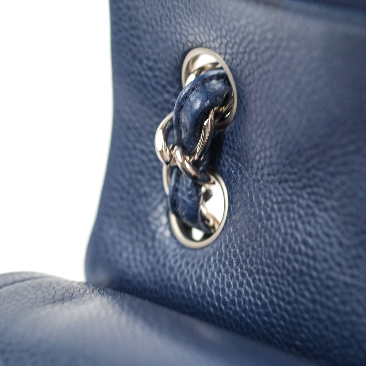 Chanel Classic Jumbo Quilted Double Flap Blue Caviar Silver Hardware⁣⁣