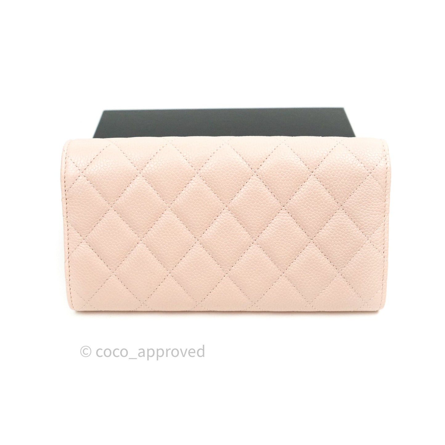 Chanel Sakura Pink Caviar Silver Hardware Long Wallet
