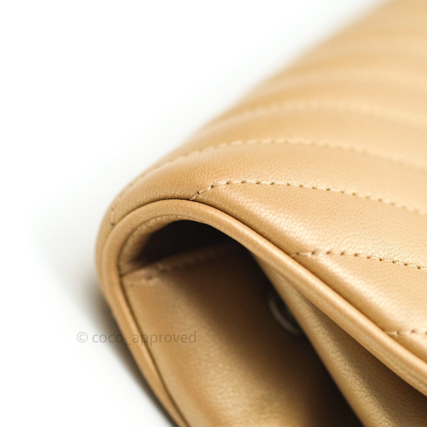 Chanel Clutch Gold Calfskin Chevron Silver Hardware