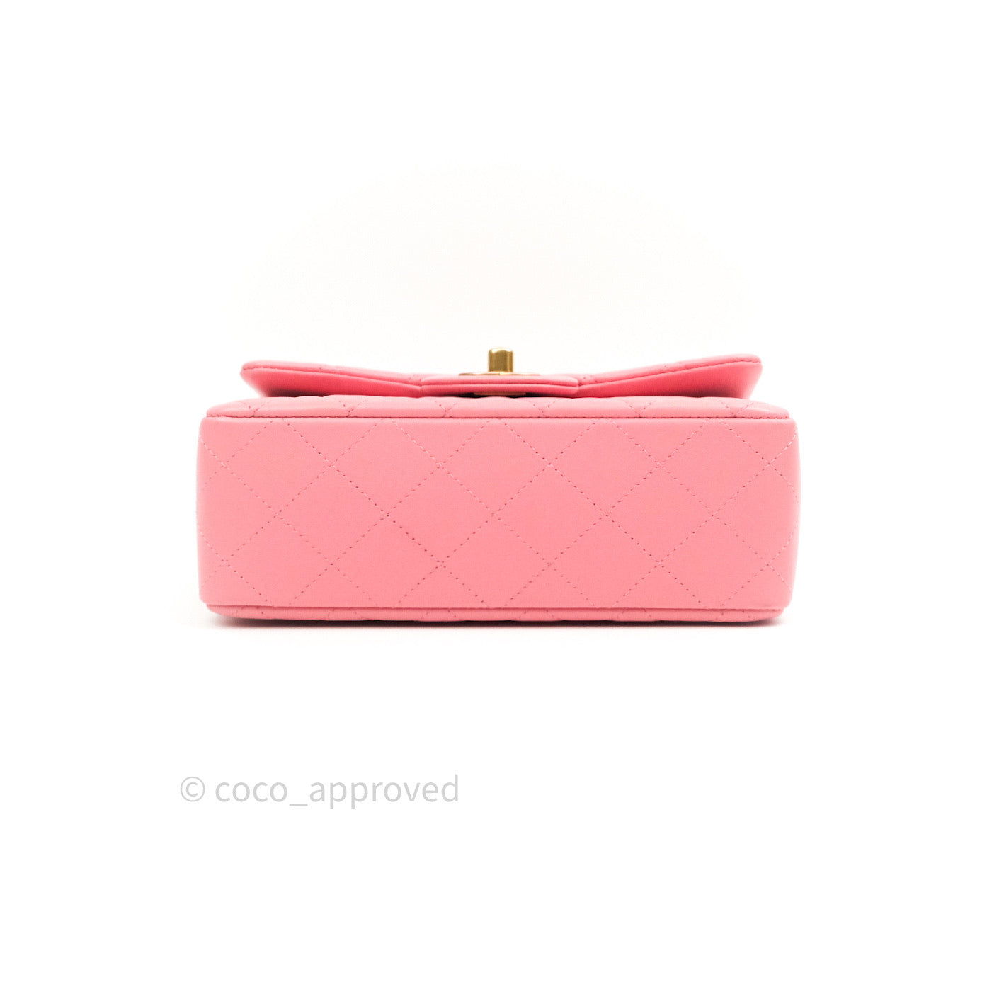 Chanel Quilted Mini Rectangular Pink Lambskin Gold Hardware