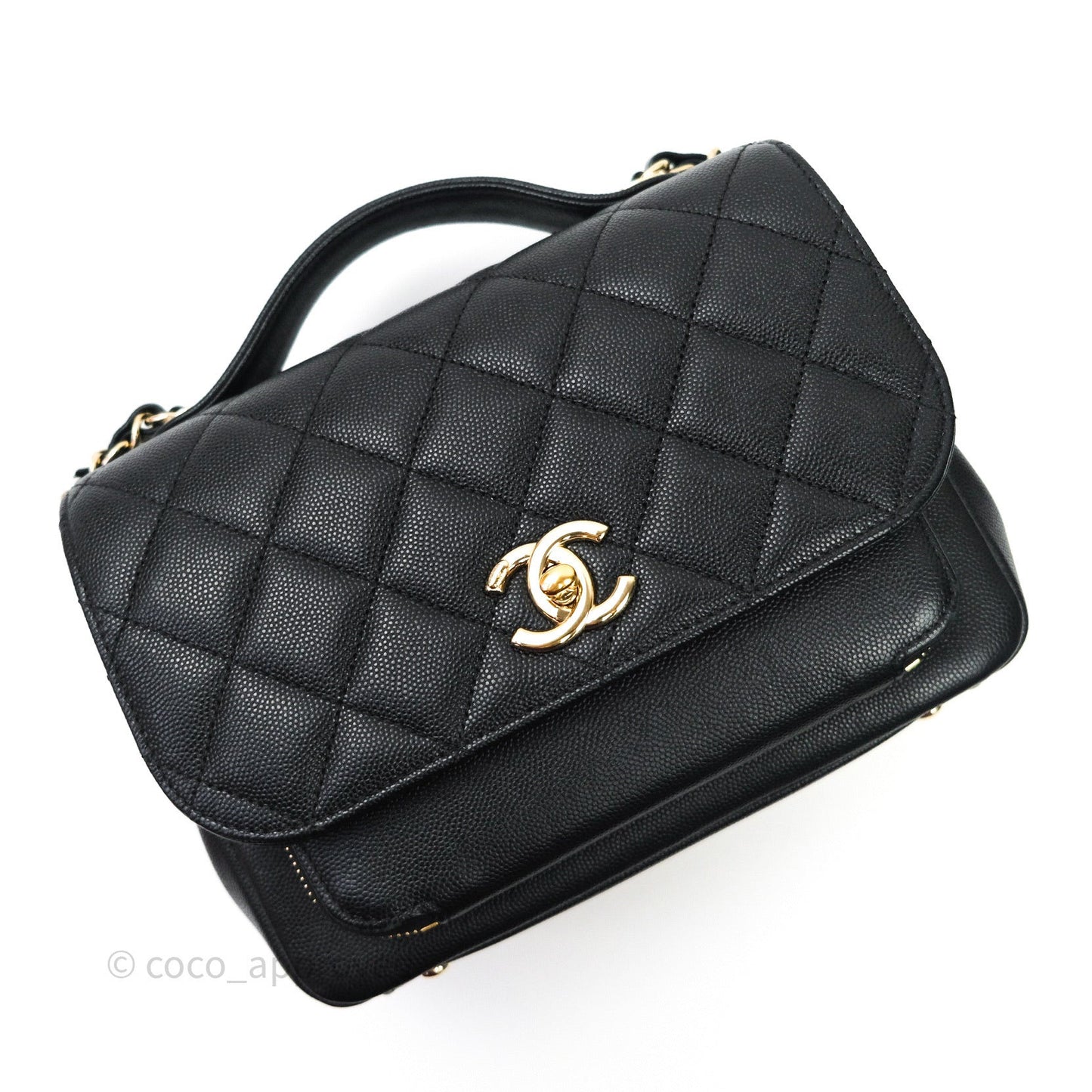 Chanel Quilted Medium Business Affinity Flap Black Caviar Light Gold Hardware