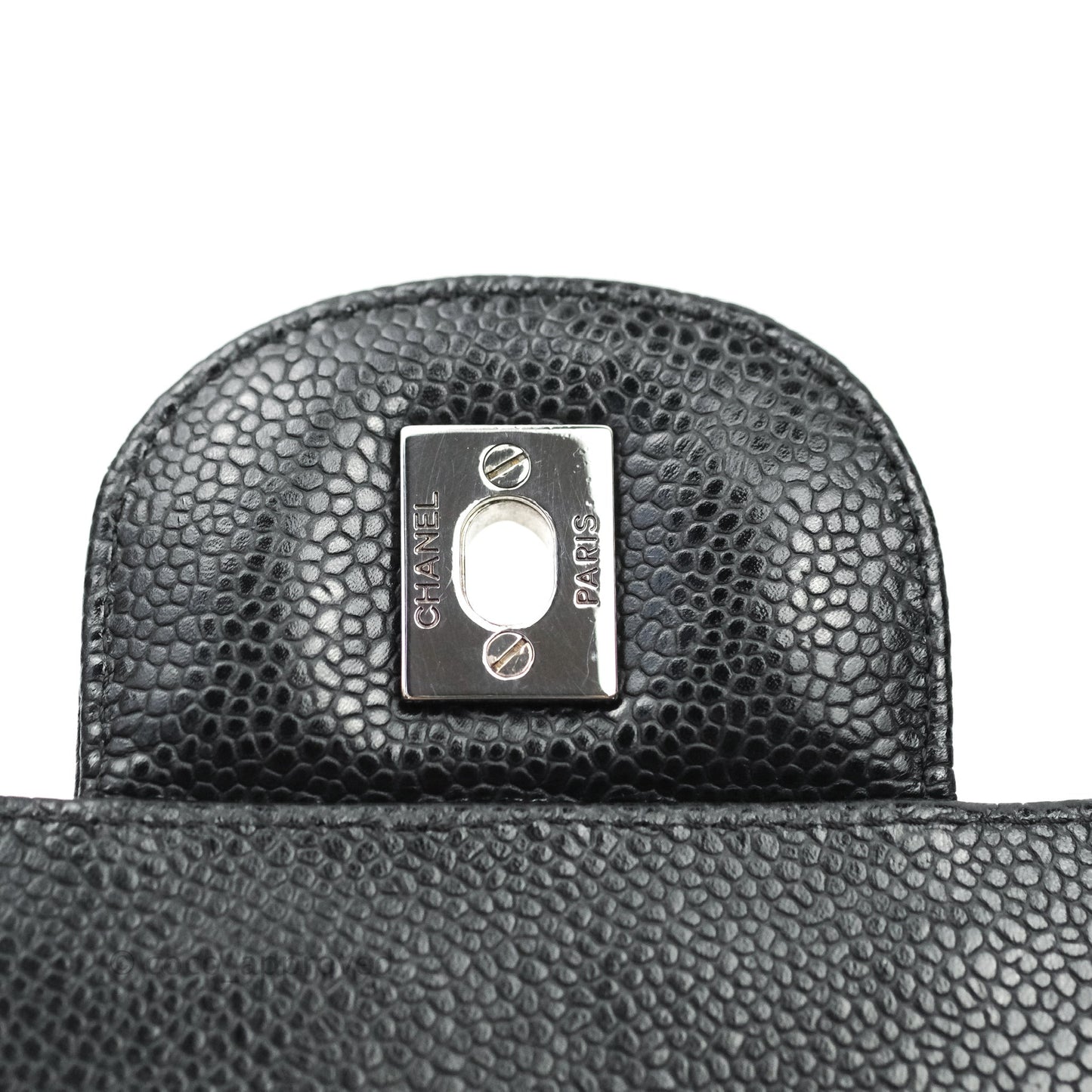 Chanel Single Flap Maxi Caviar Black Silver Hardware