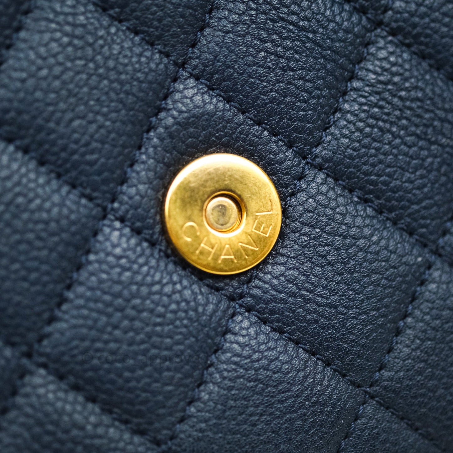 Chanel Caviar Quilted Small CC Filigree Flap Navy Black