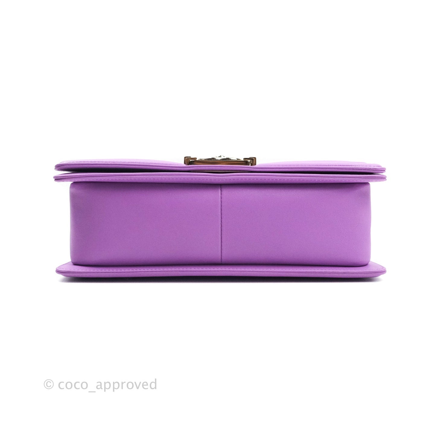 Chanel Boy Chevron Medium Purple Calfskin Gold Hardware