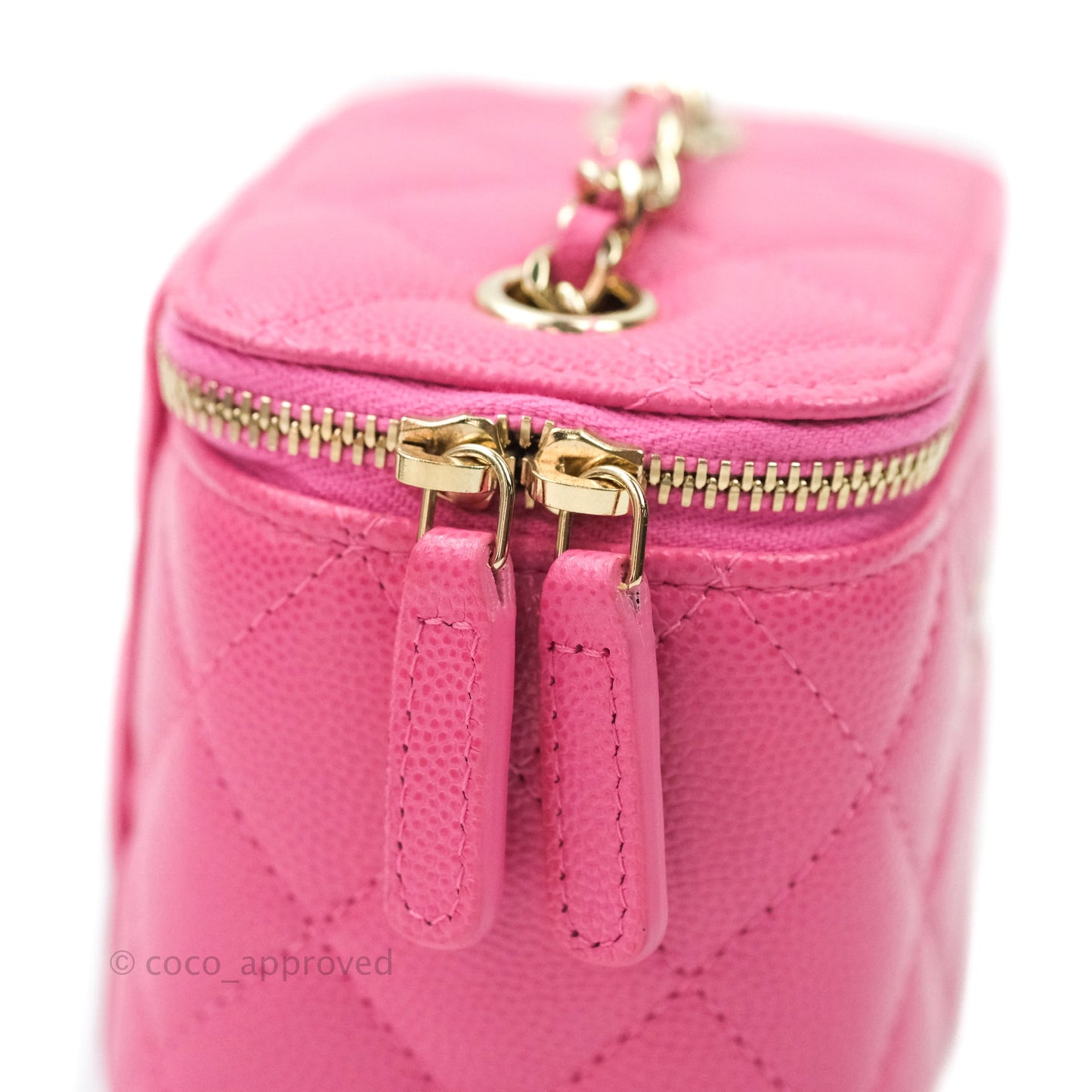 Chanel Mini Vanity Classic With Chain Pink Caviar Gold Hardware