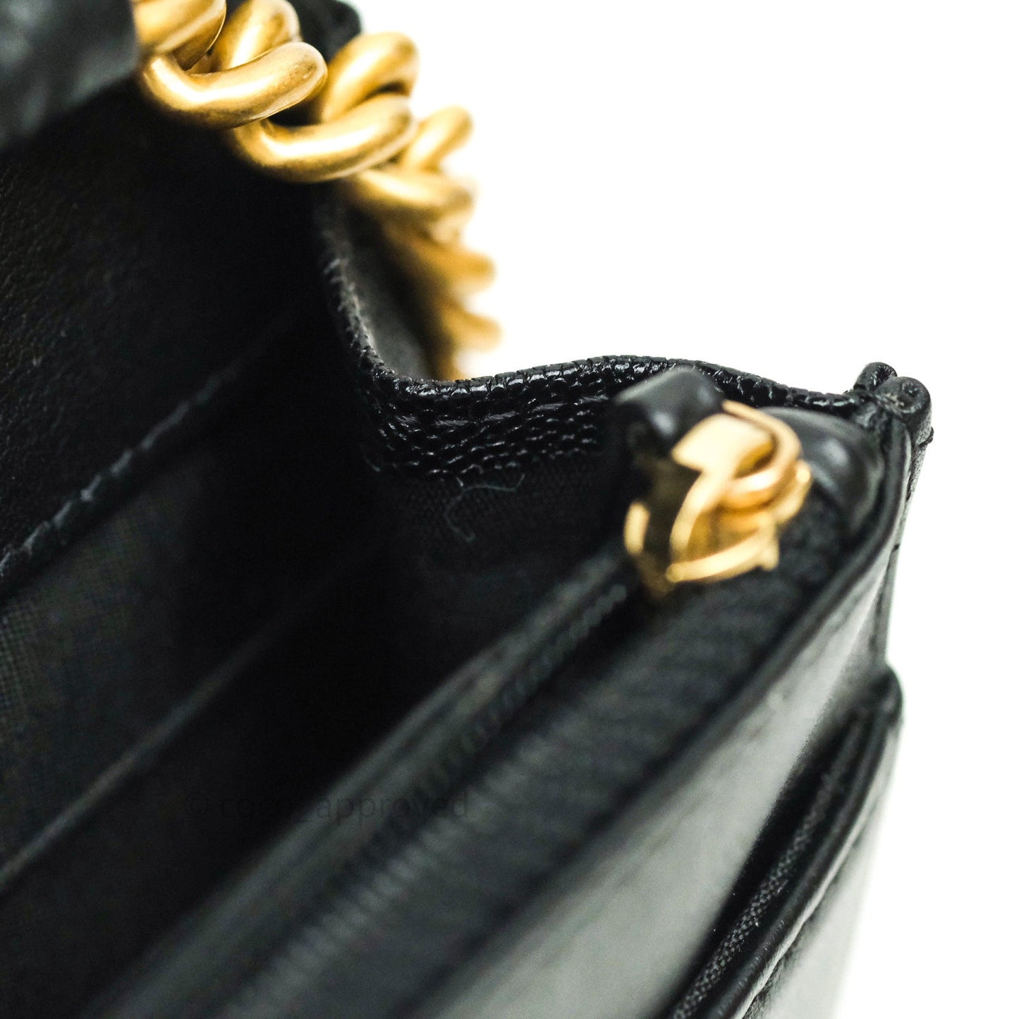 Chanel Quilted Boy Wallet on Chain WOC Black Caviar Gold Hardware