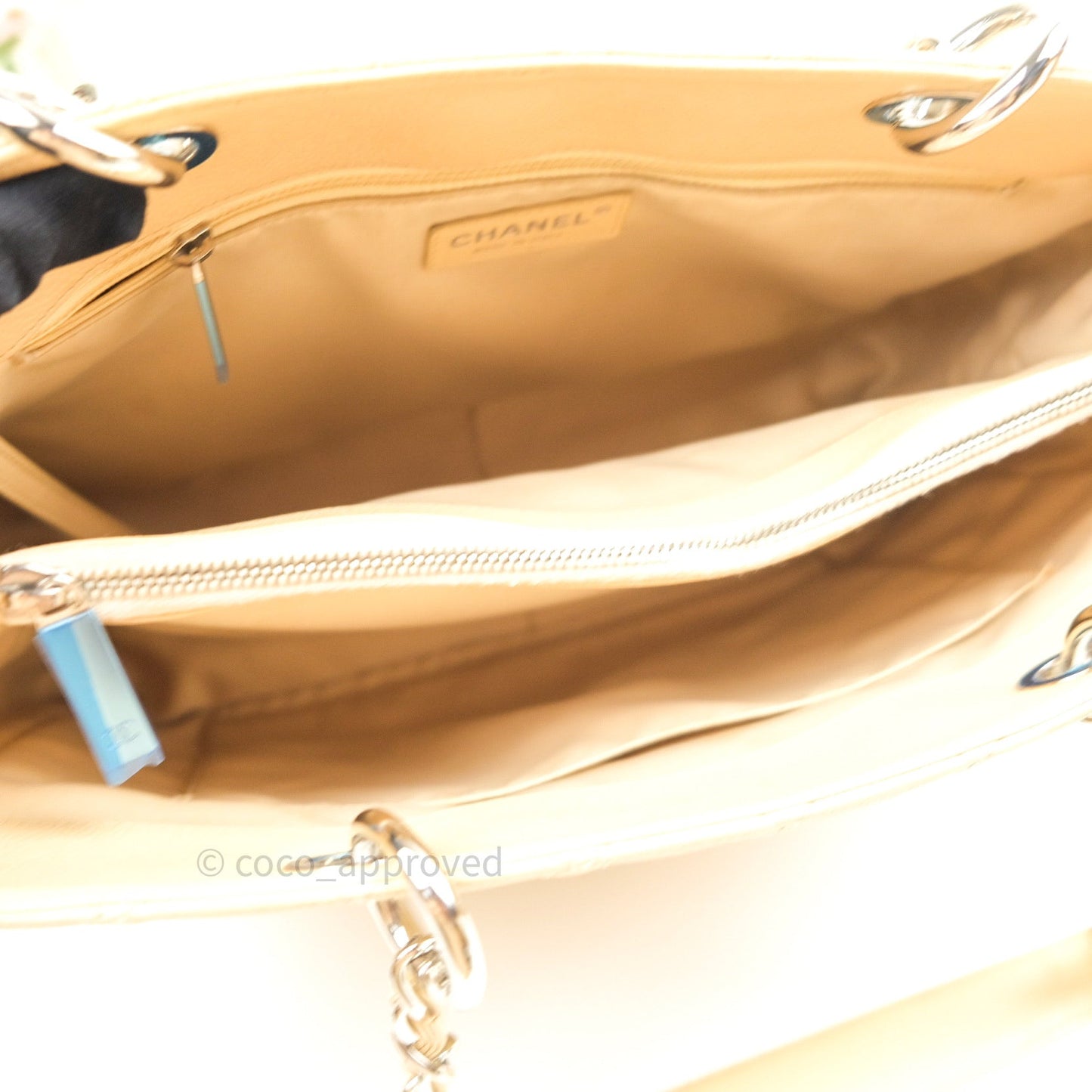 Chanel GST Beige Caviar Silver Hardware