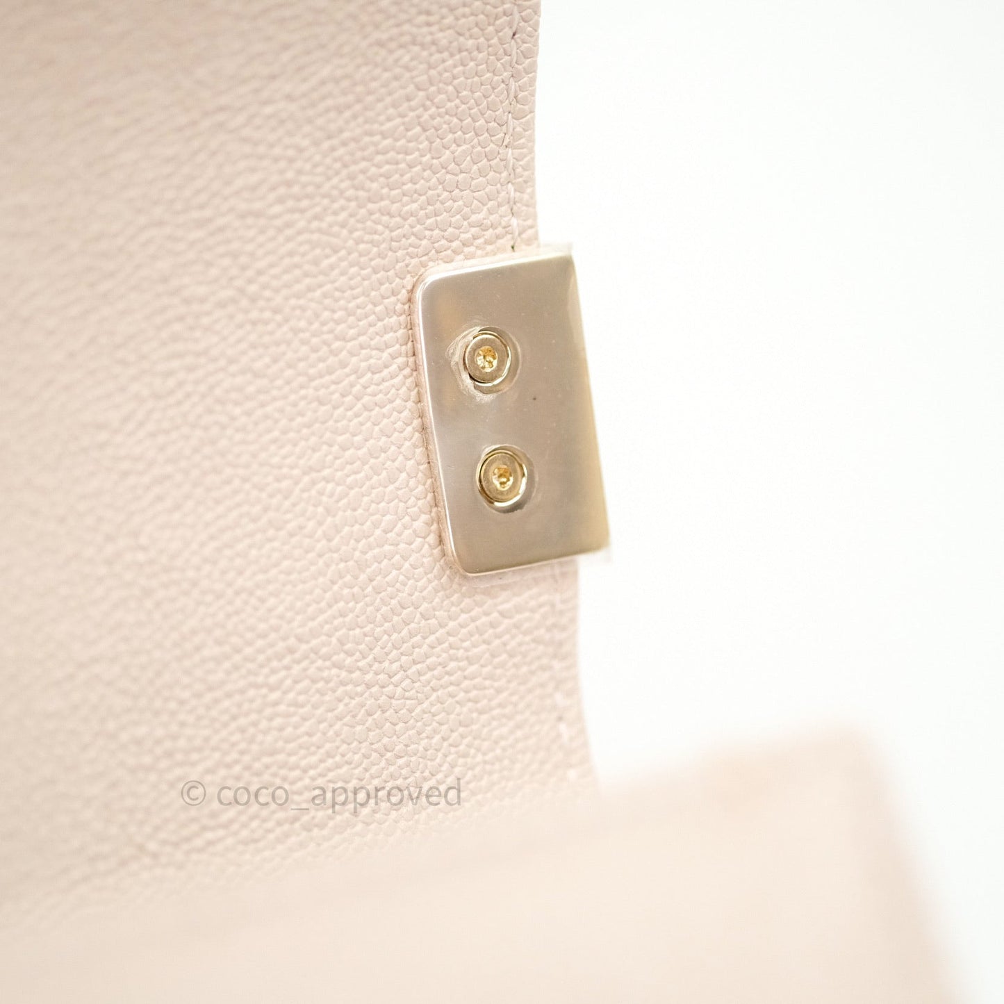 Chanel Quilted Medium Caviar Boy Flap Light Beige Light Gold Hardware