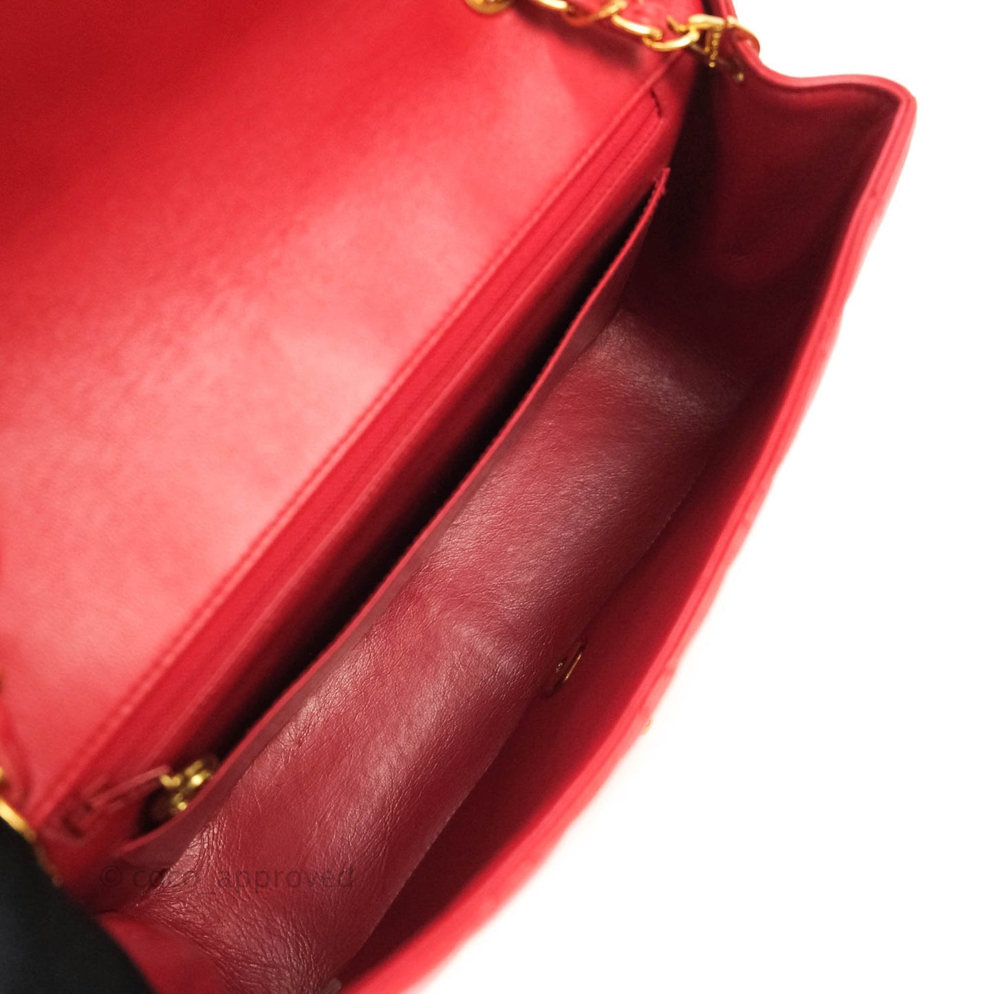 Chanel Red Quilted Lambskin Medium Vintage Classic Diana Flap Bag