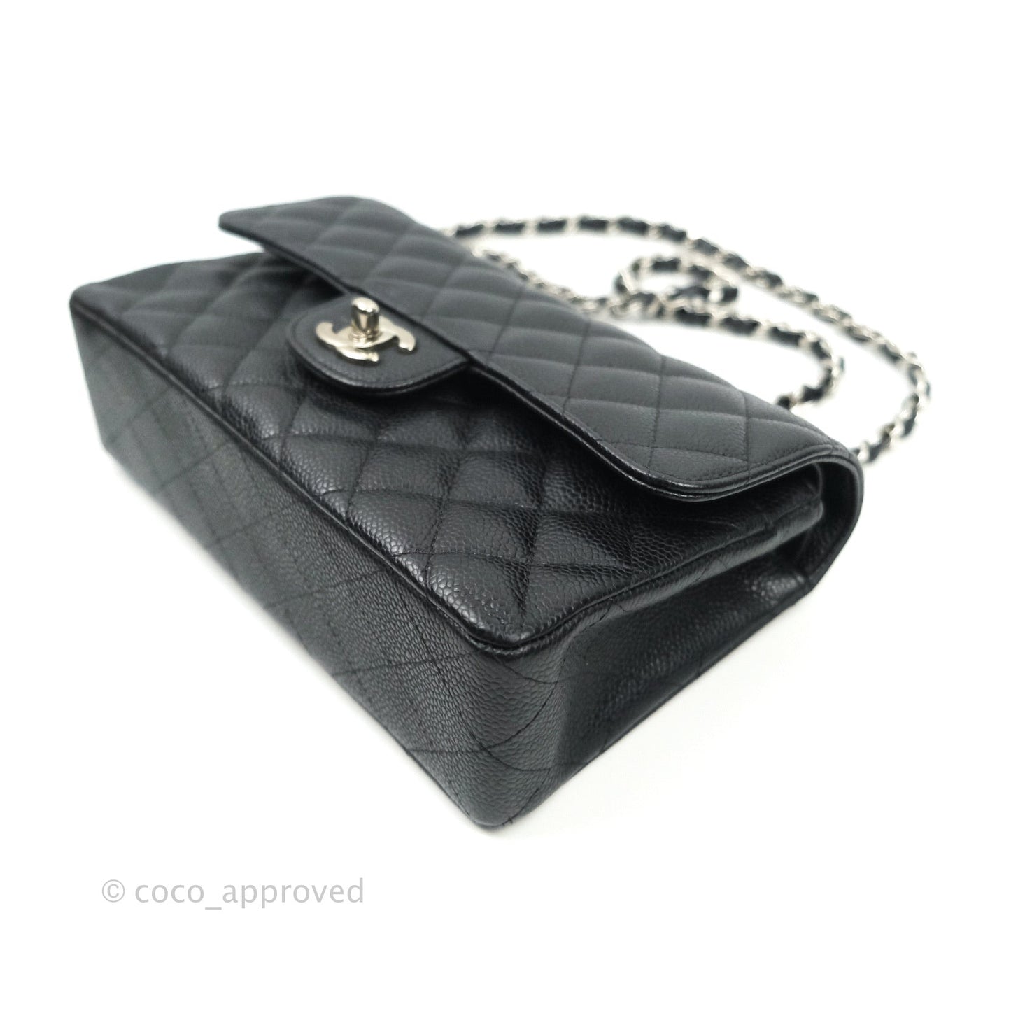 Chanel Classic Small S/M Flap Black Caviar Silver Hardware