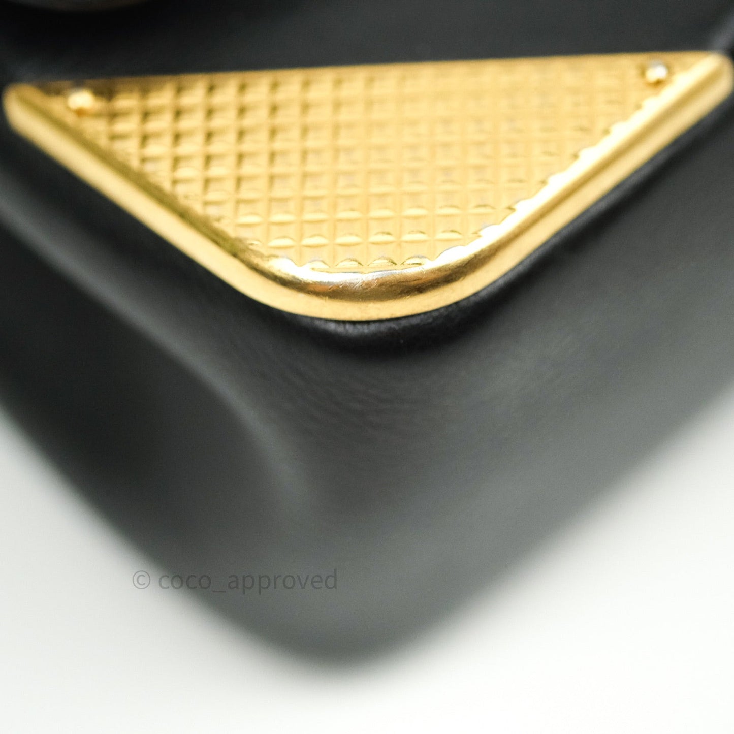 Chanel Chevron Rock The Corner Mini Black Calfskin Gold Hardware 18A