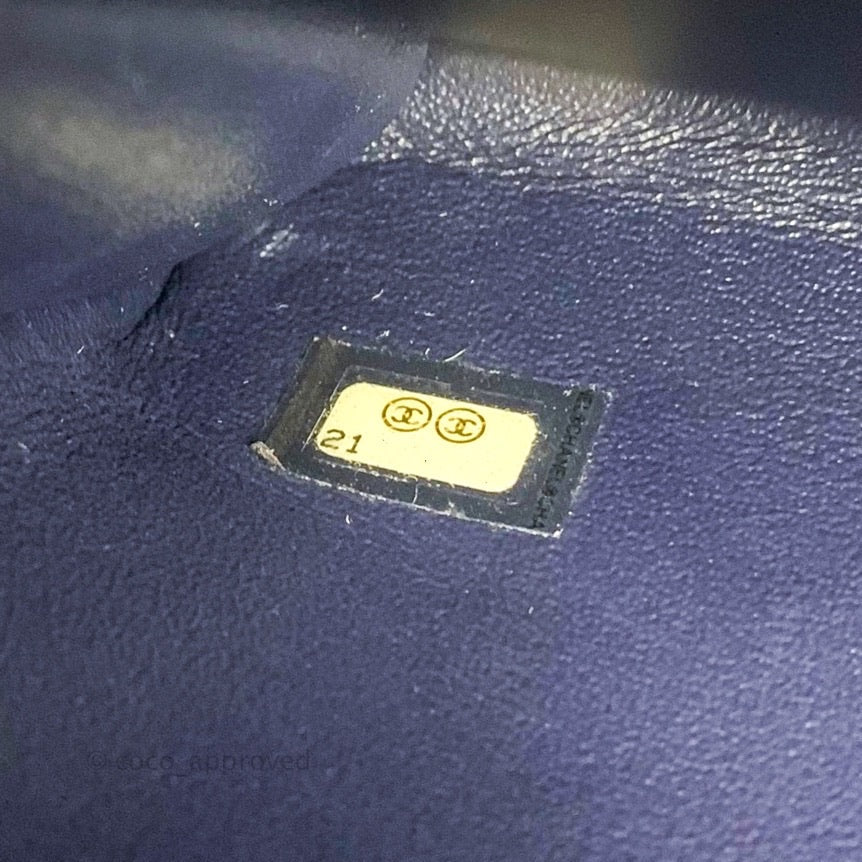 Chanel Quilted Clutch with Chain Dark Navy Ruthenium Hardware