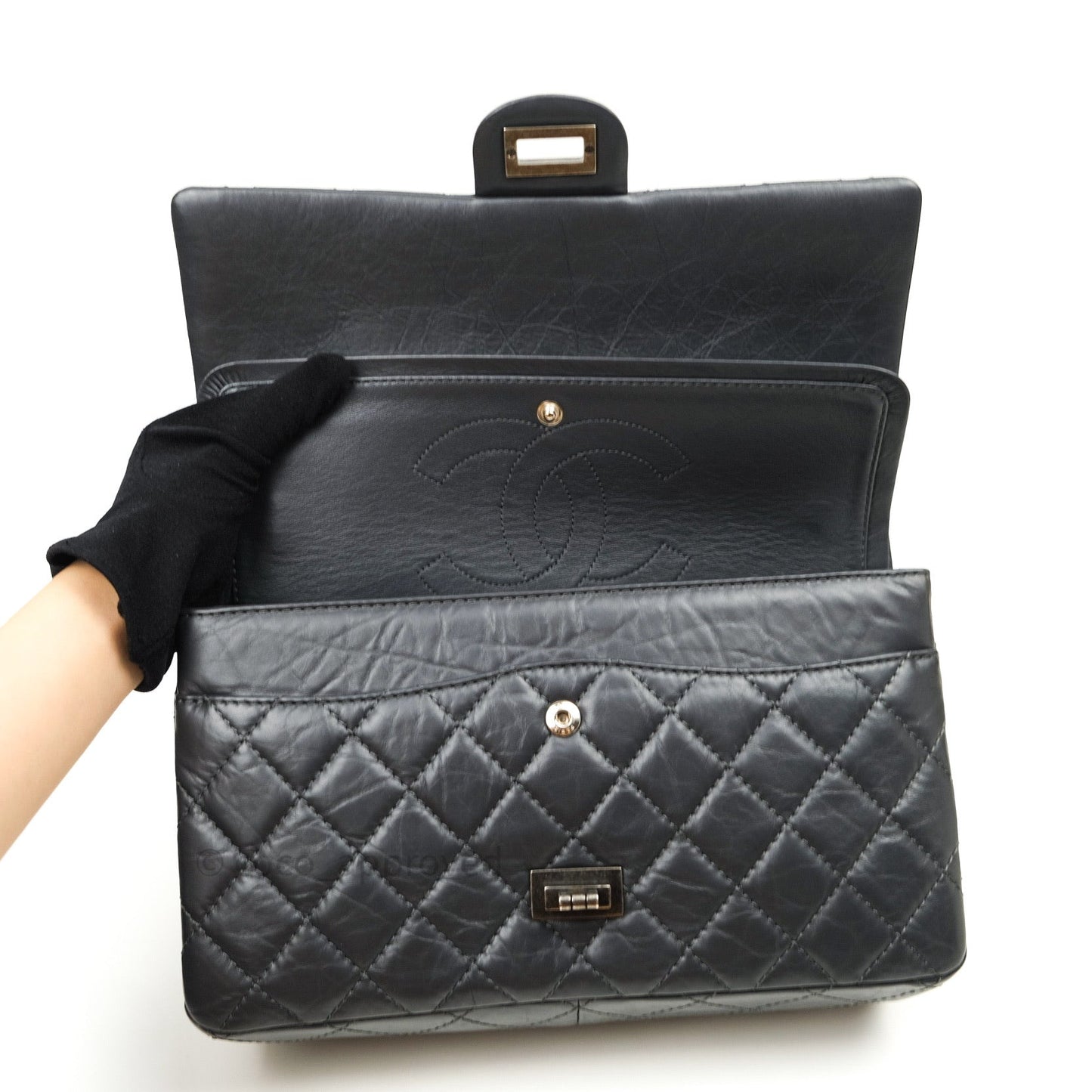 Chanel Reissue Quilted Aged Calfskin Dark Grey Ruthenium Hardware 226