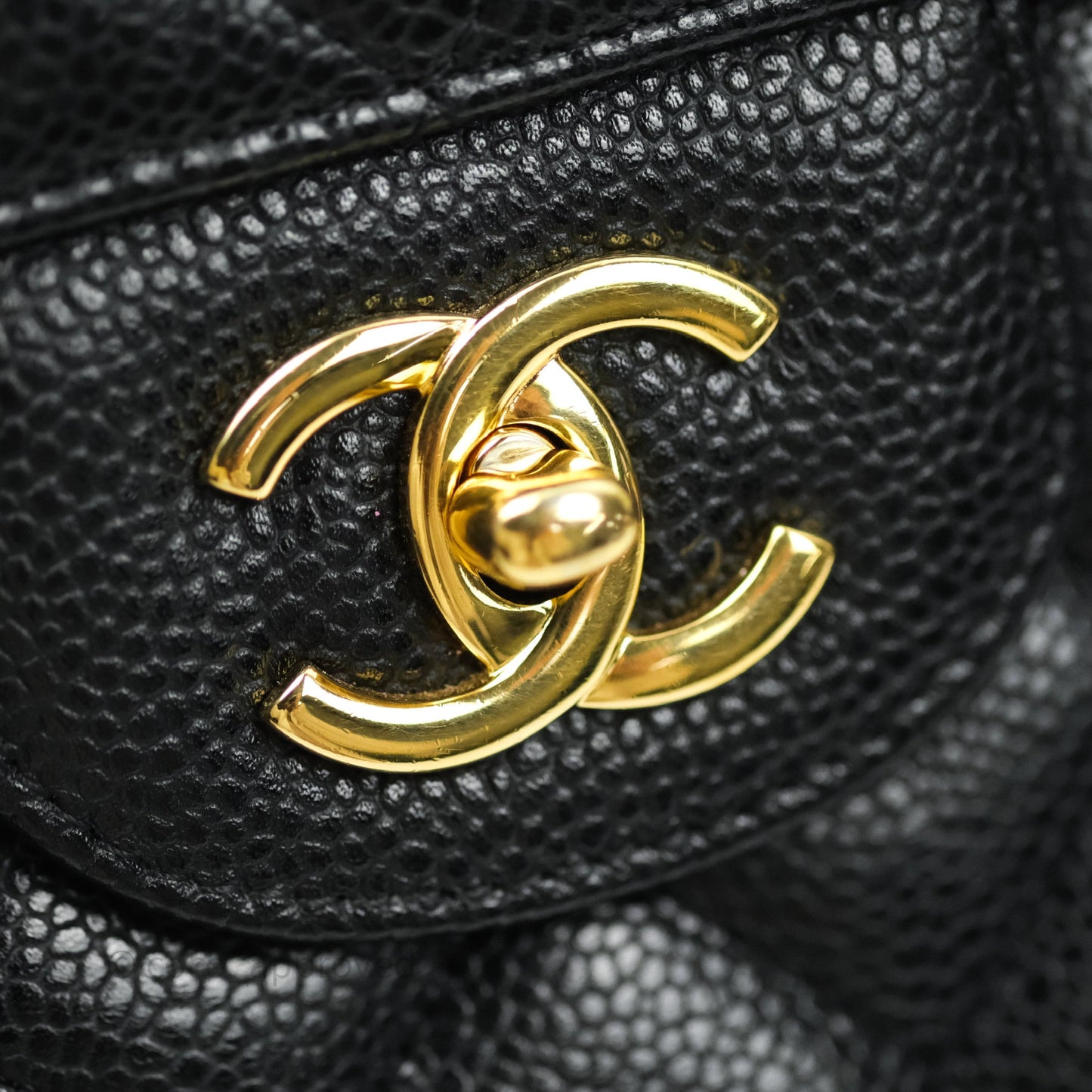 Chanel Jumbo Single Flap Black Caviar Gold Hardware⁣⁣