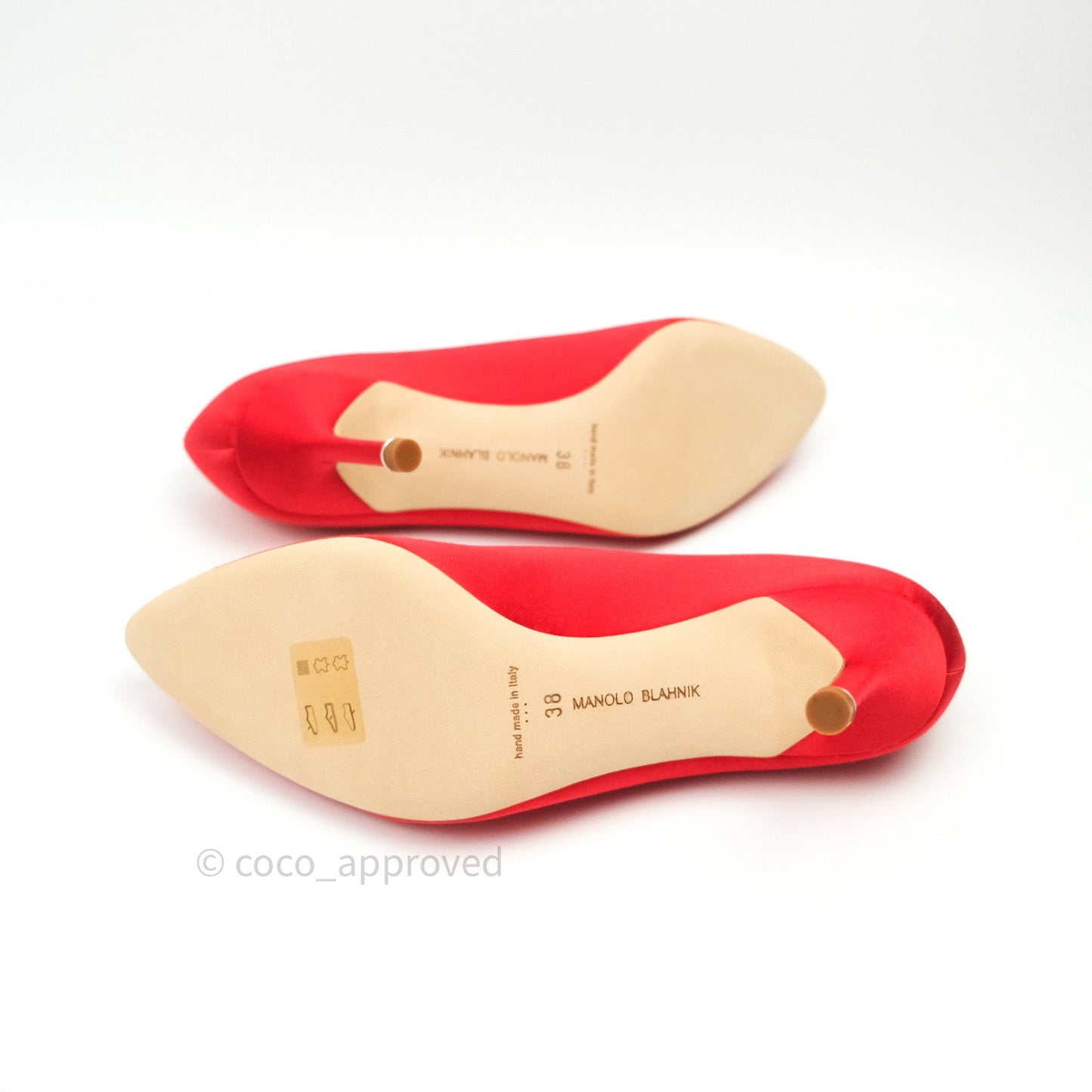 Manolo Blahnik Satin Hangisi Bred Satin Red 70 Pumps 38