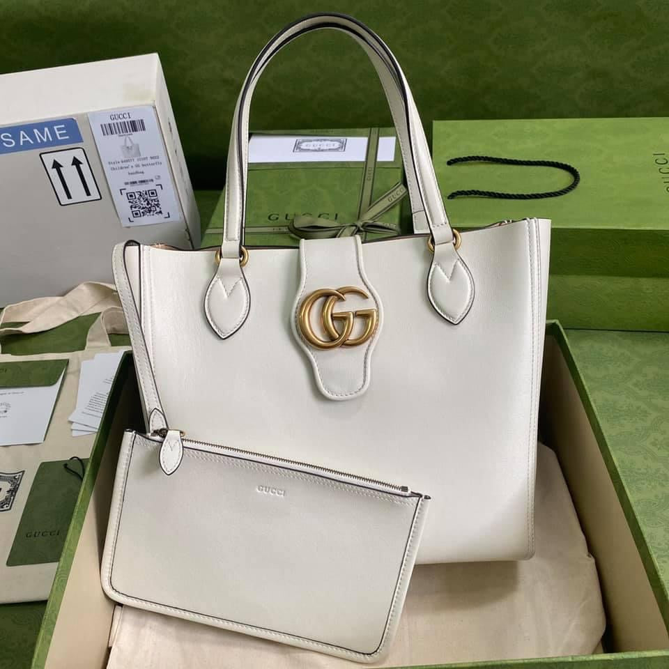 Luxury Gucci Medium Tote With Double G Bag