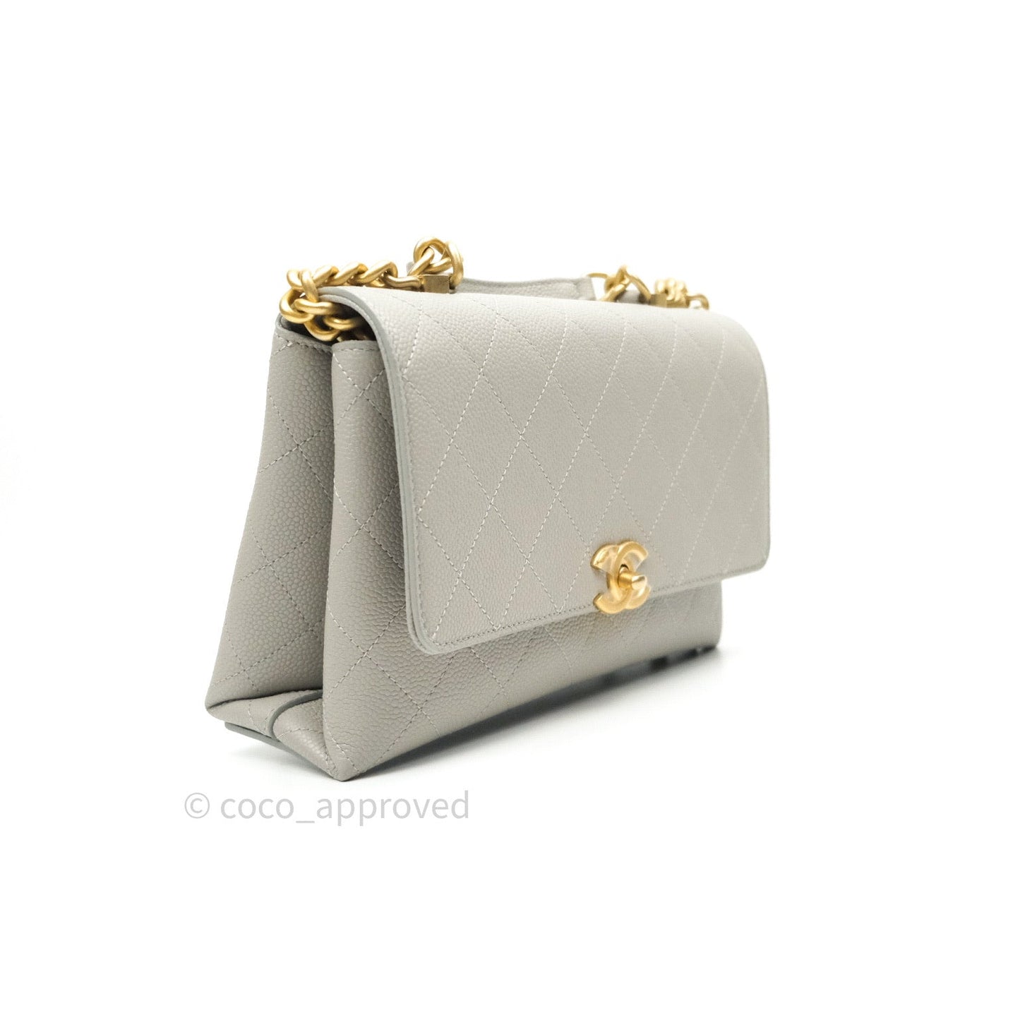 Chanel Chic Affinity Small Grained Calfskin Grey Gold Hardware
