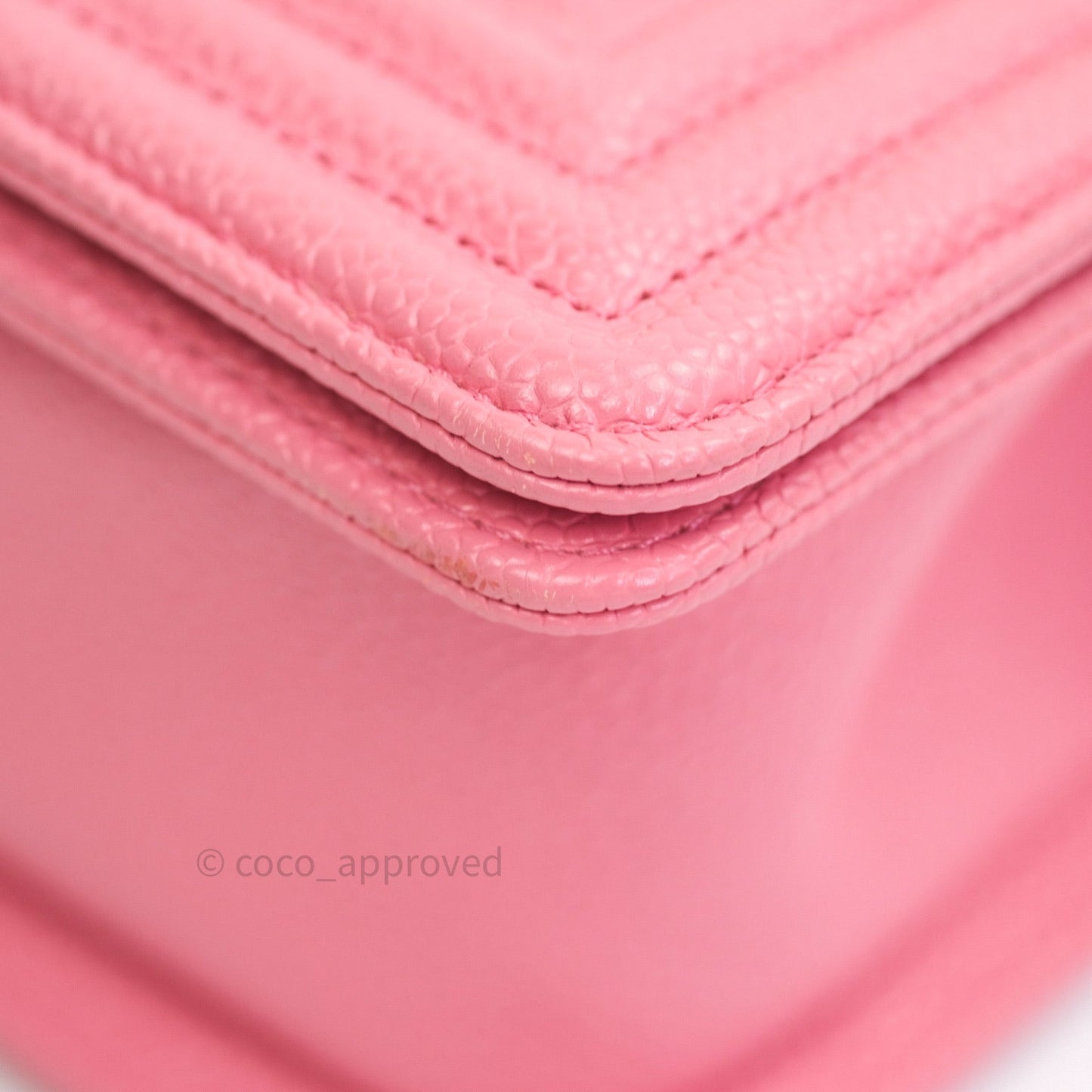 Chanel Small Boy Quilted Pink Caviar Silver Hardware