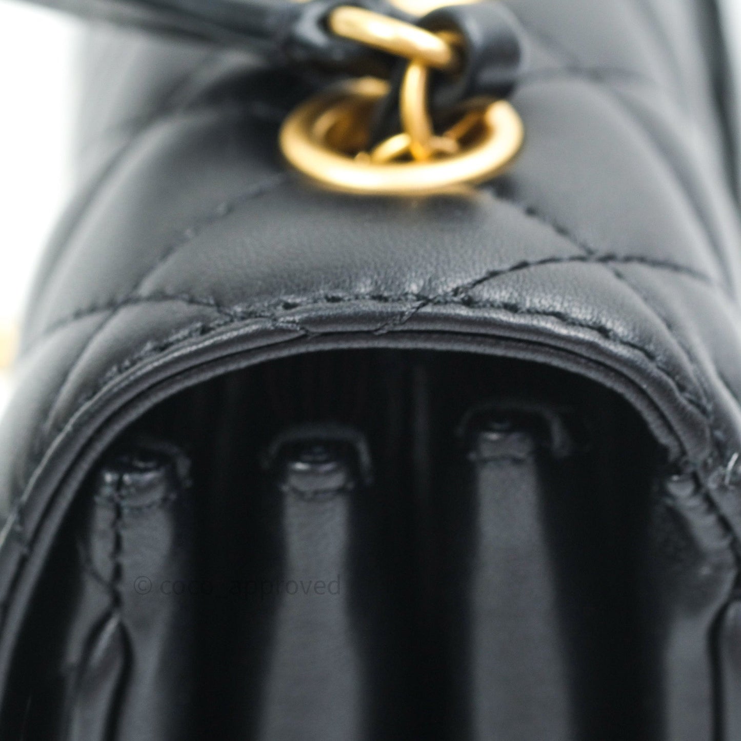 Chanel Coco Vintage Flap Bag Black Lambskin Gold Hardware 18C