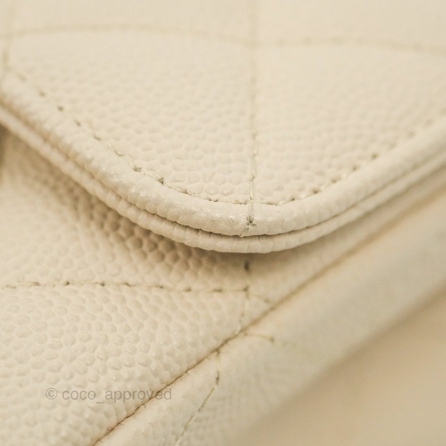 Chanel Quilted Mini Rectangular Ivory Caviar Silver Hardware
