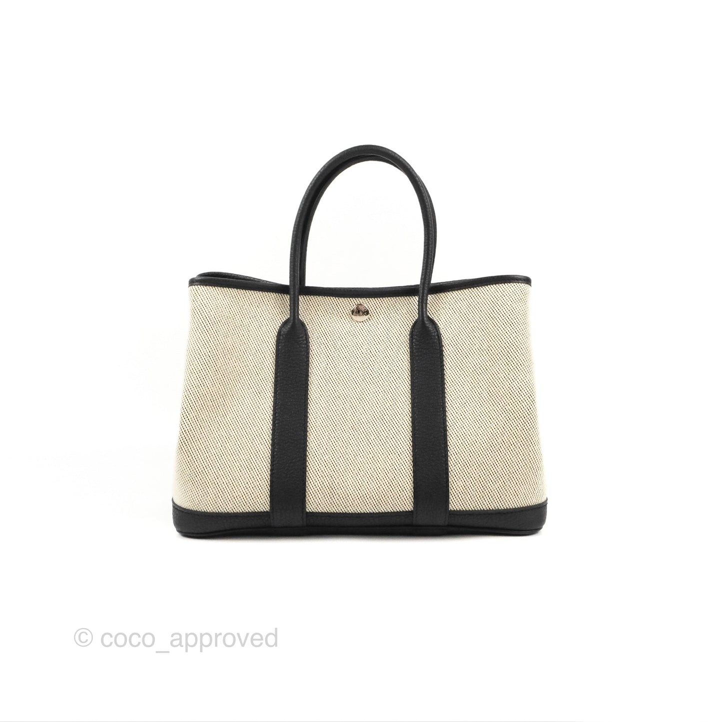 Hermès Garden Party 30 Black/Ecru Canvas