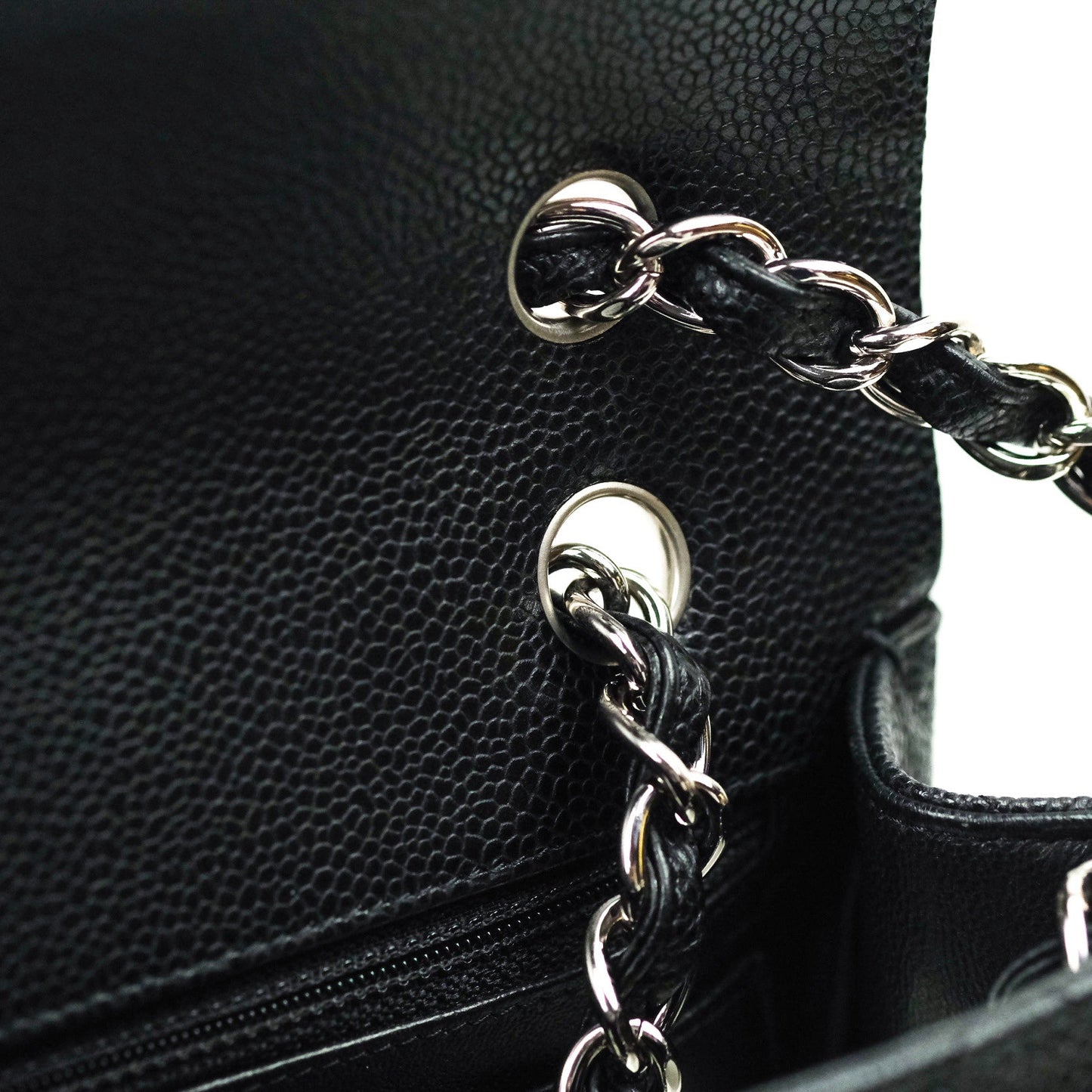 Chanel Classic Maxi Single Flap Quilted Black Caviar Silver Hardware