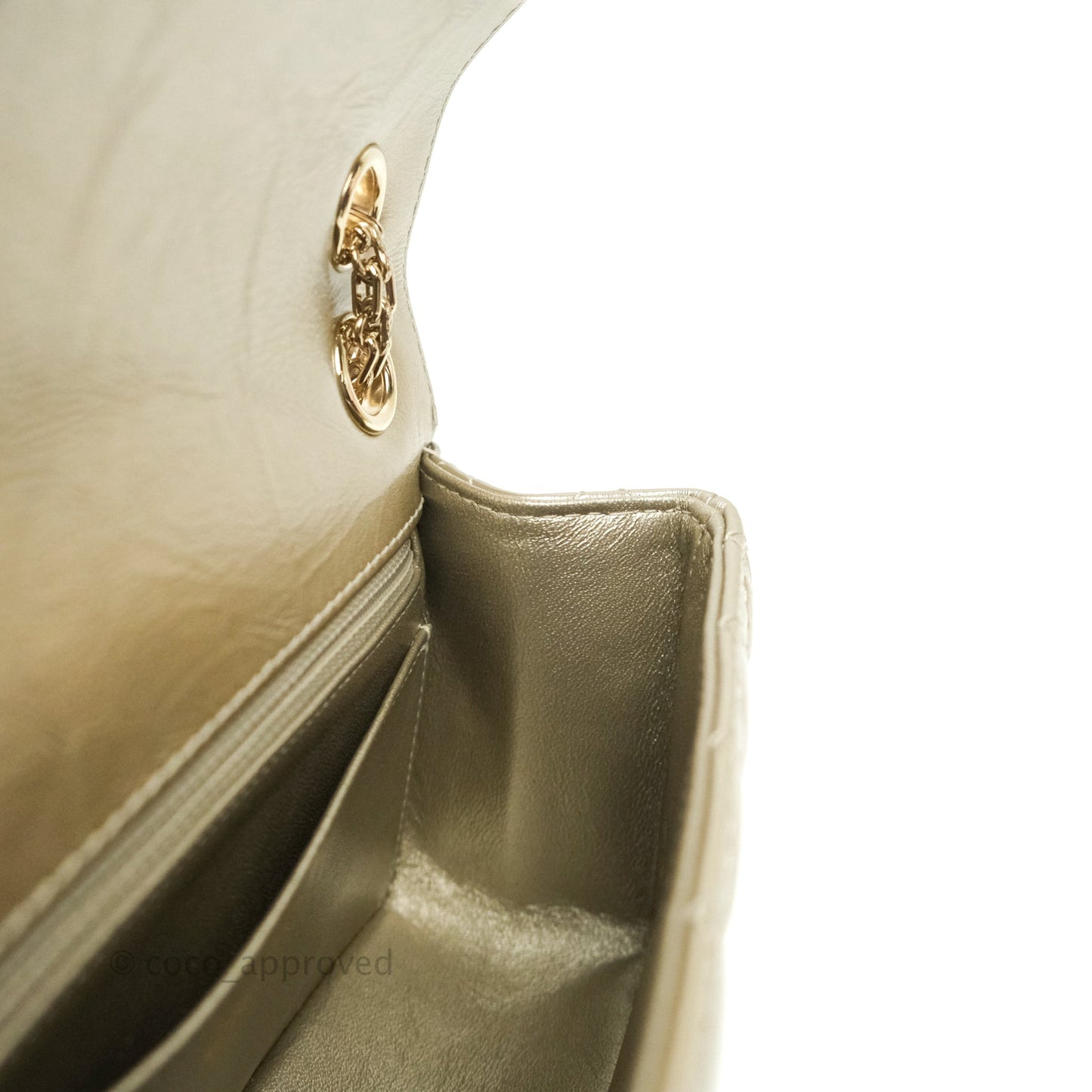 Chanel Mini Reissue 224 Metallic Light Gold Aged Calfskin Gold Hardware