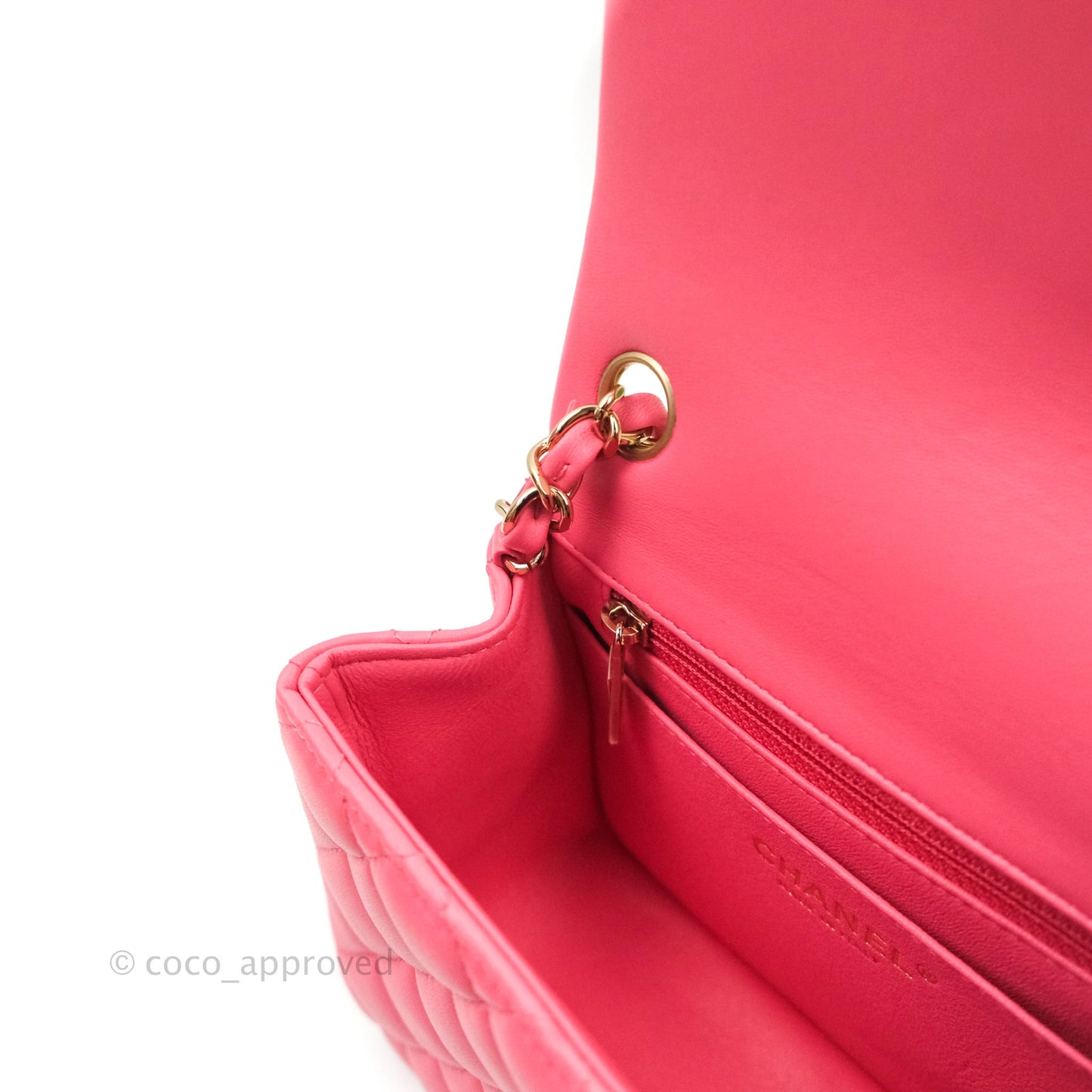 Chanel Mini Square Pink Lambskin Gold Hardware
