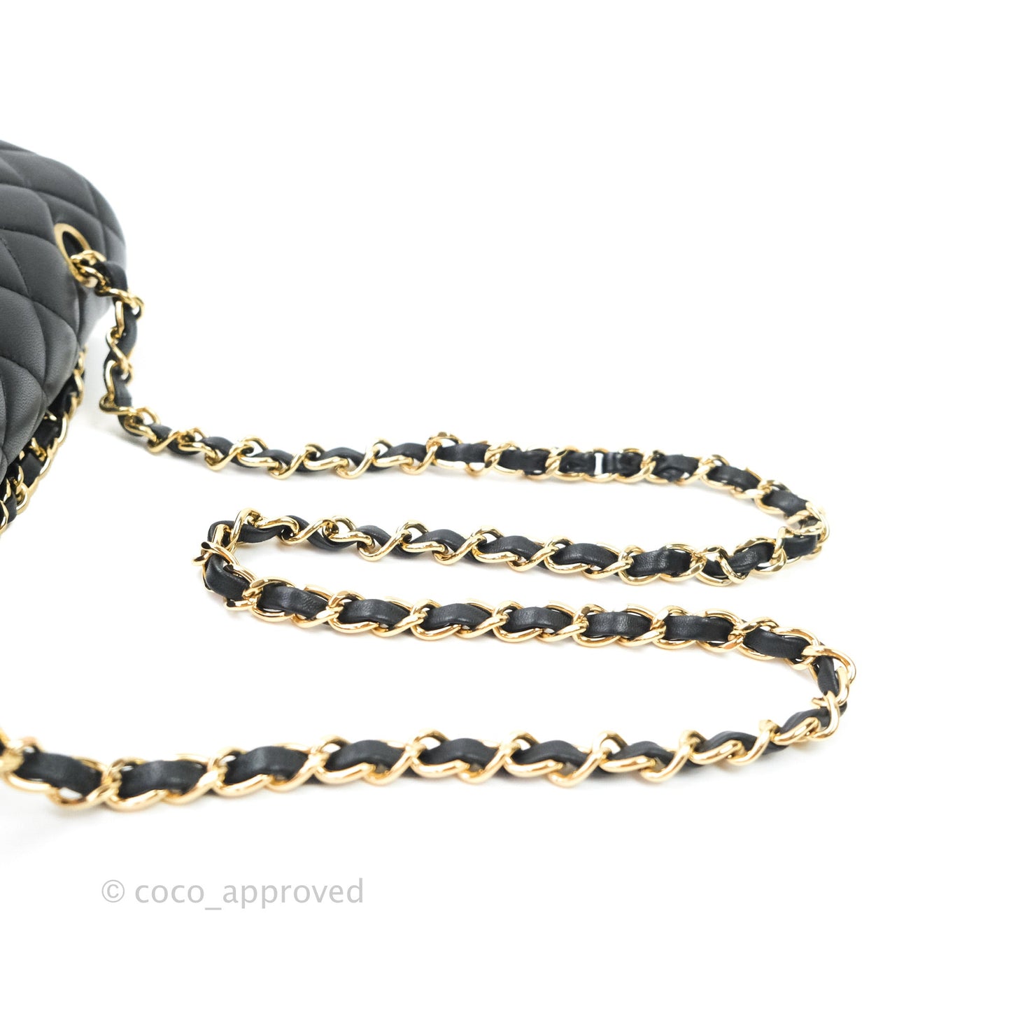 Chanel Classic M/L Medium Double Flap Bag Black Lambskin Gold Hardware
