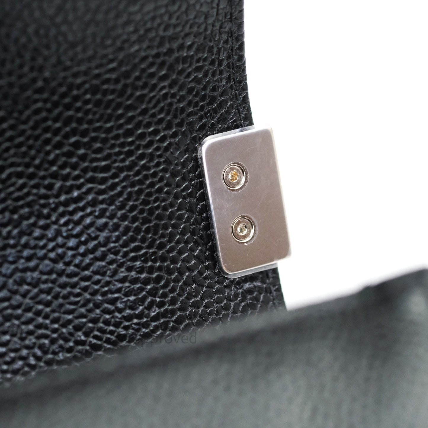 Chanel Boy Chevron Medium Black Caviar Silver Hardware