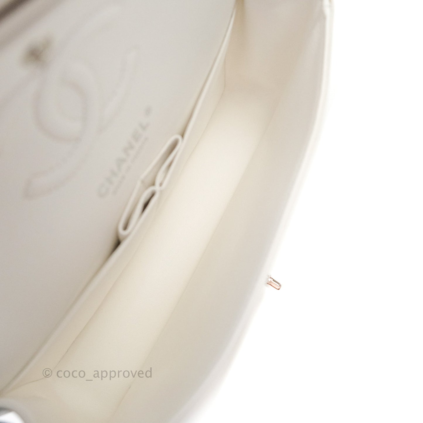 Chanel Classic Small S/M Flap White Caviar Silver Hardware