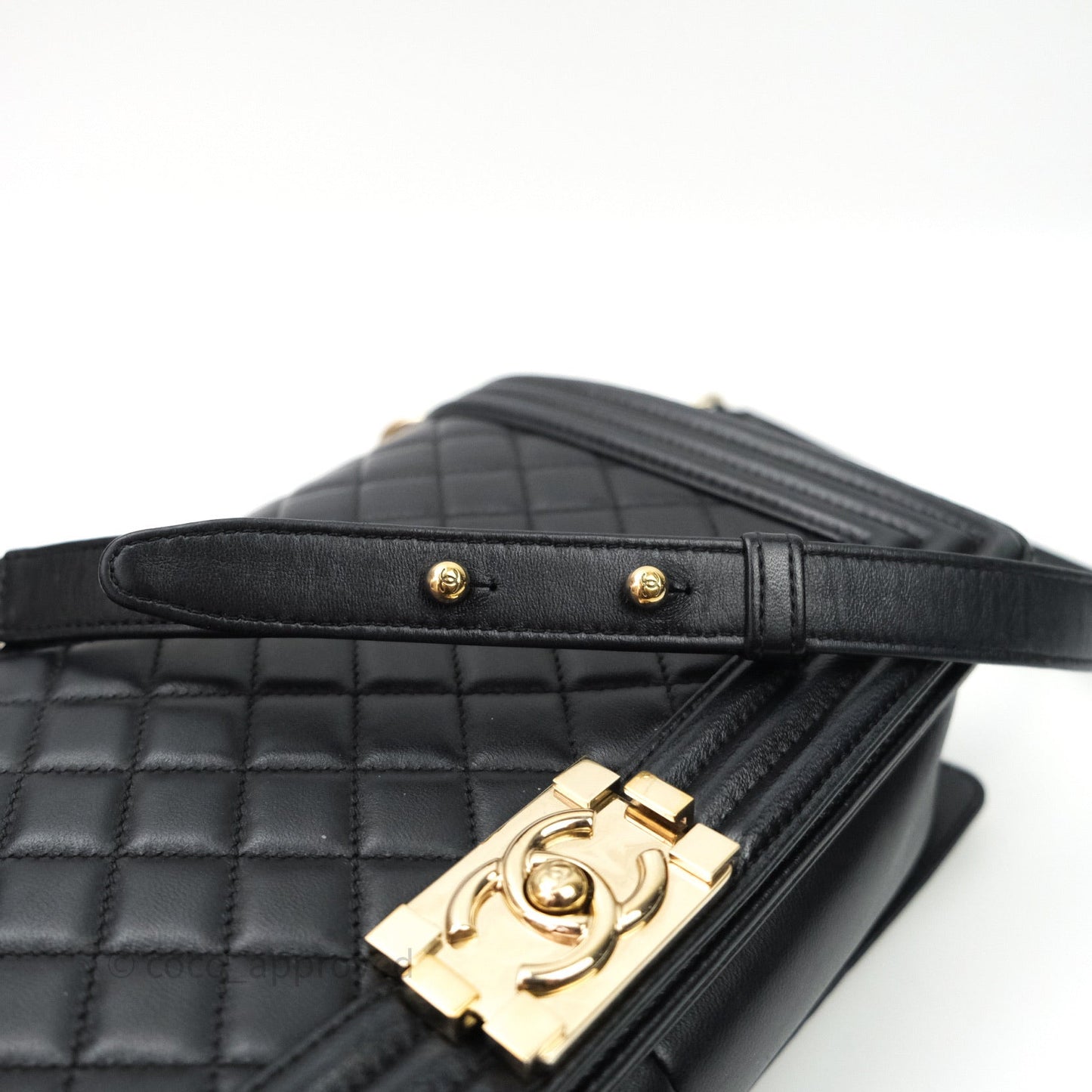 Chanel Quilted Boy New Medium Black Lambskin Gold Hardware